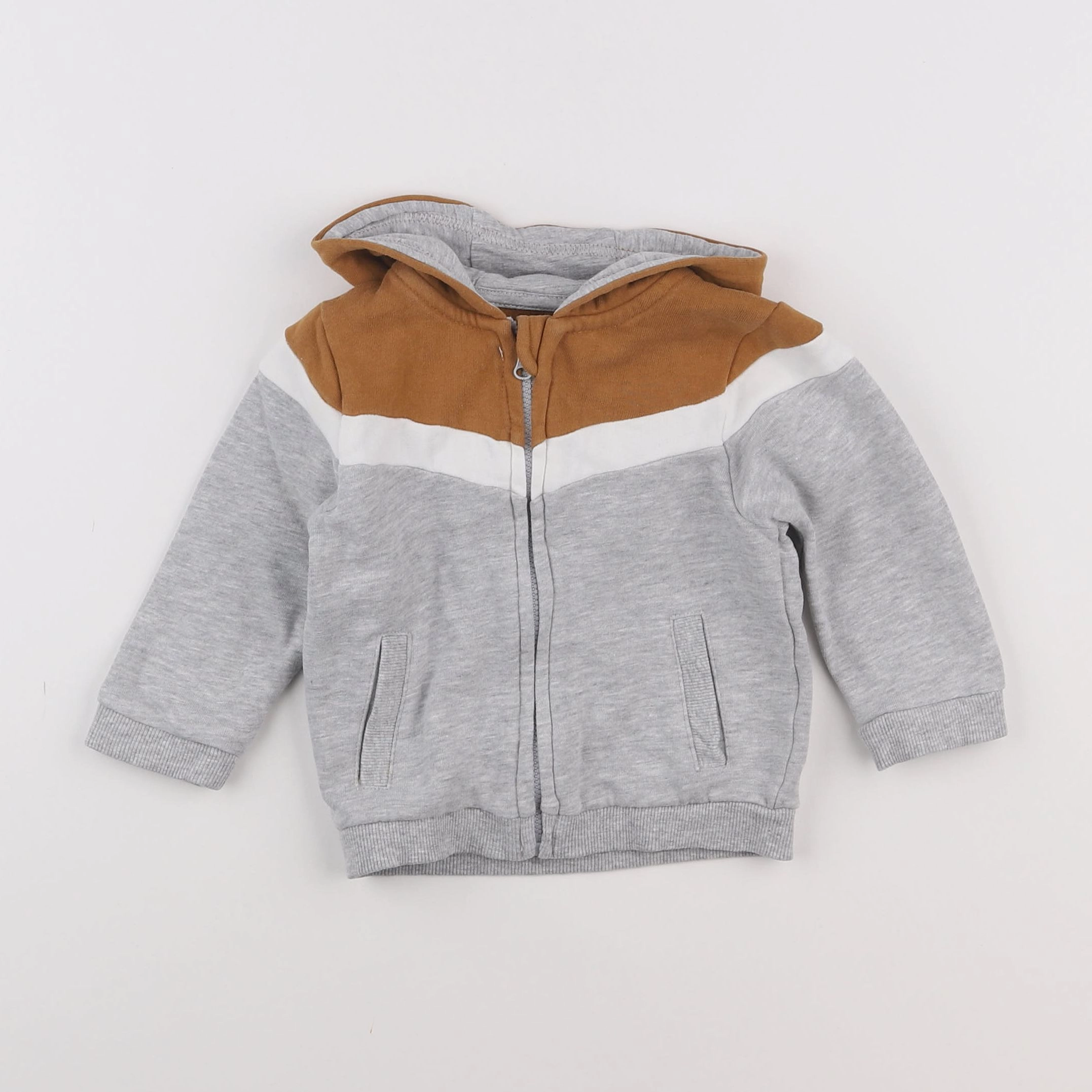 Vertbaudet - sweat gris - 12 mois