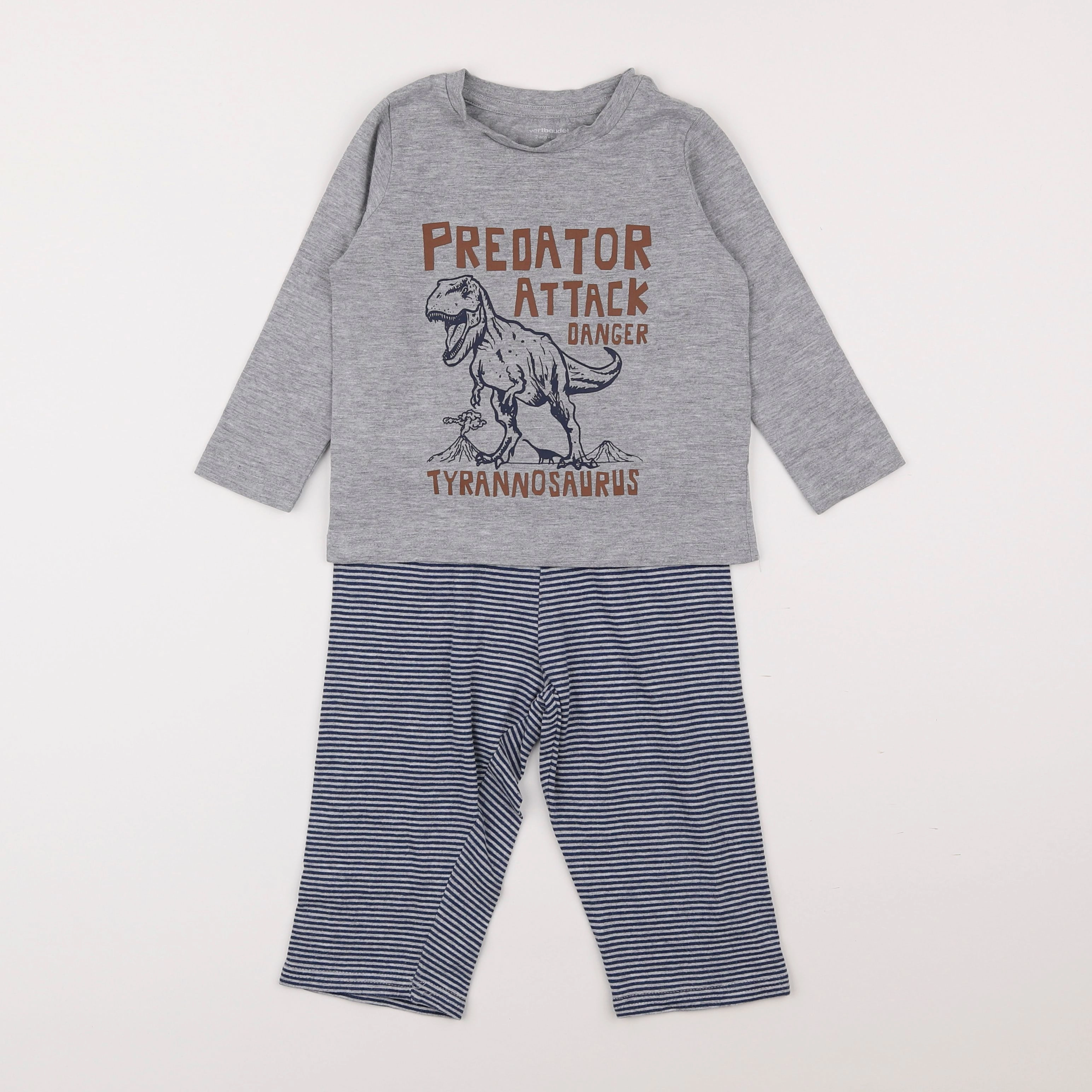 Vertbaudet - pyjama coton gris - 2 ans