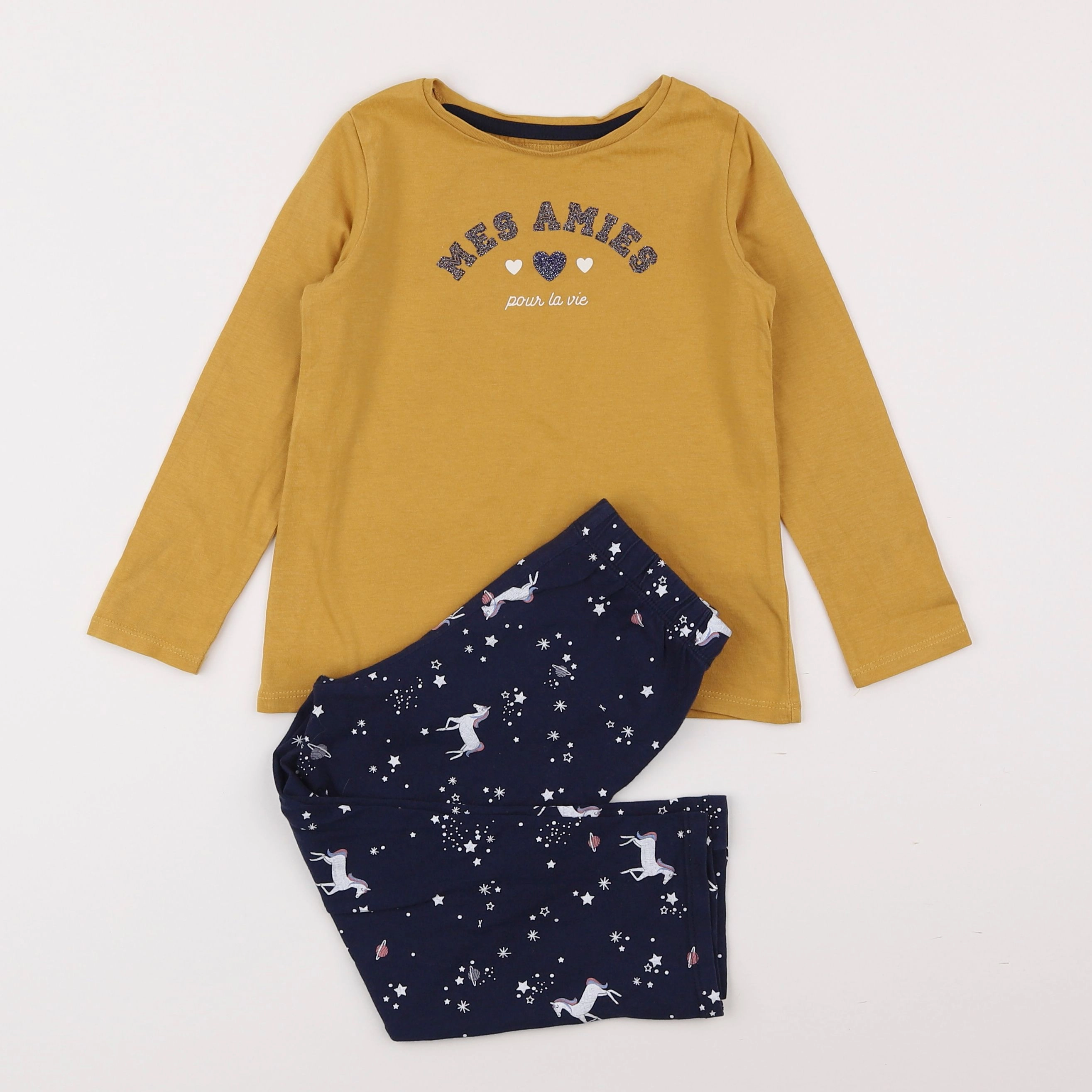 Vertbaudet - pyjama coton bleu, jaune - 4 ans