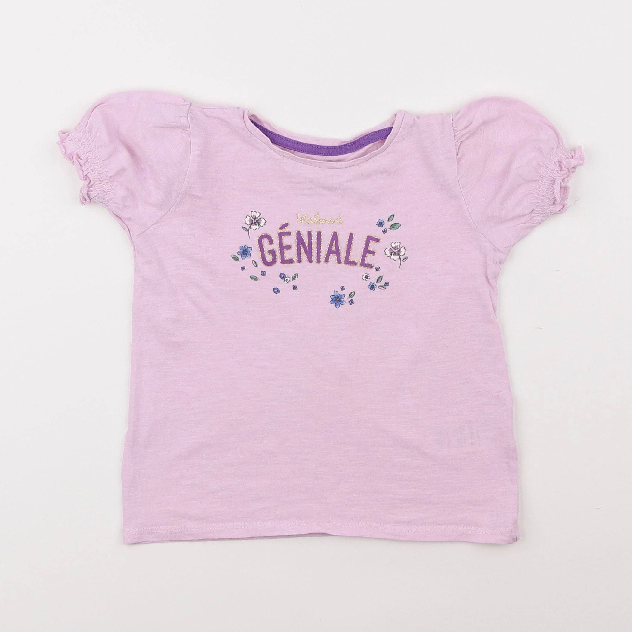 Vertbaudet - tee-shirt violet - 4 ans