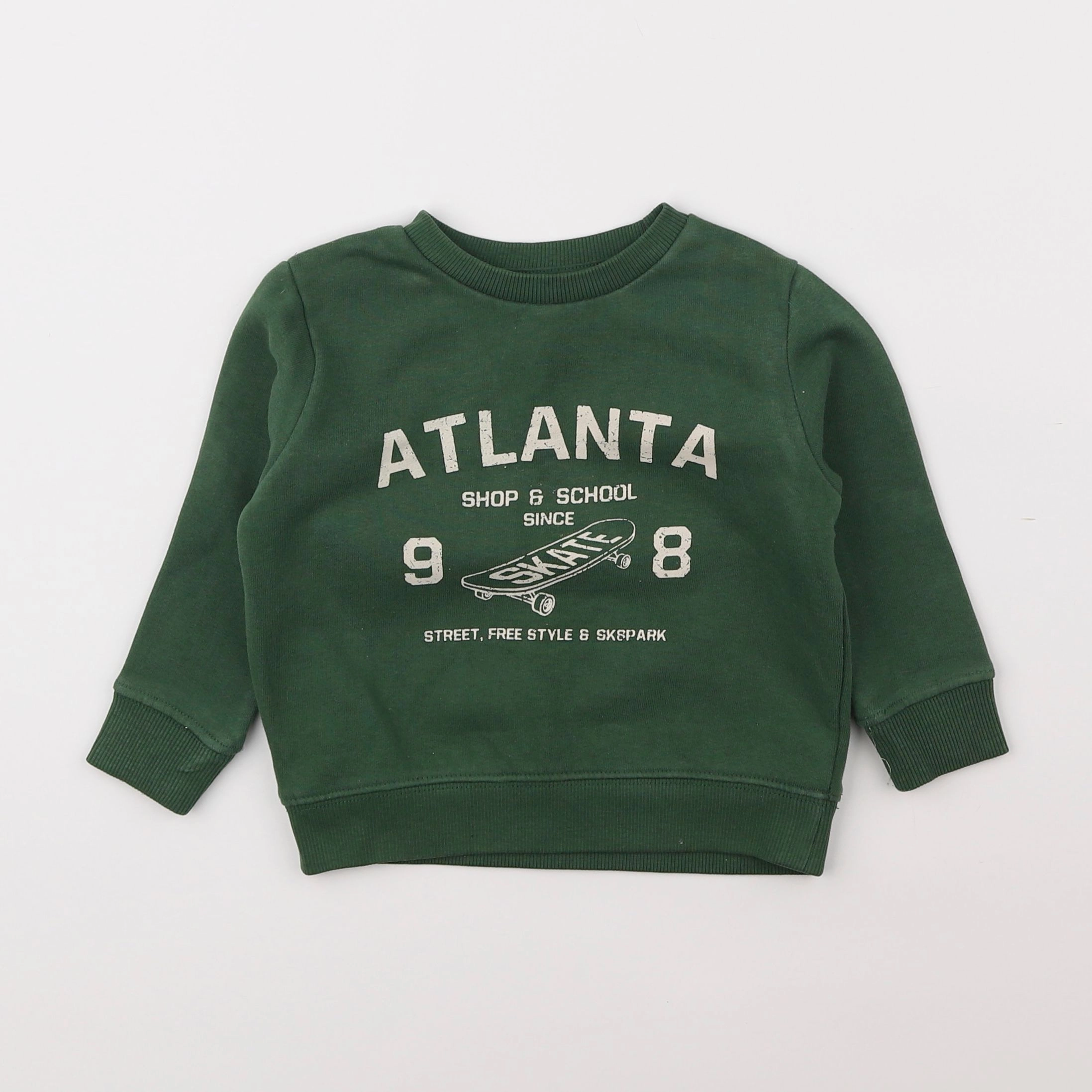 Vertbaudet - sweat vert - 2 ans