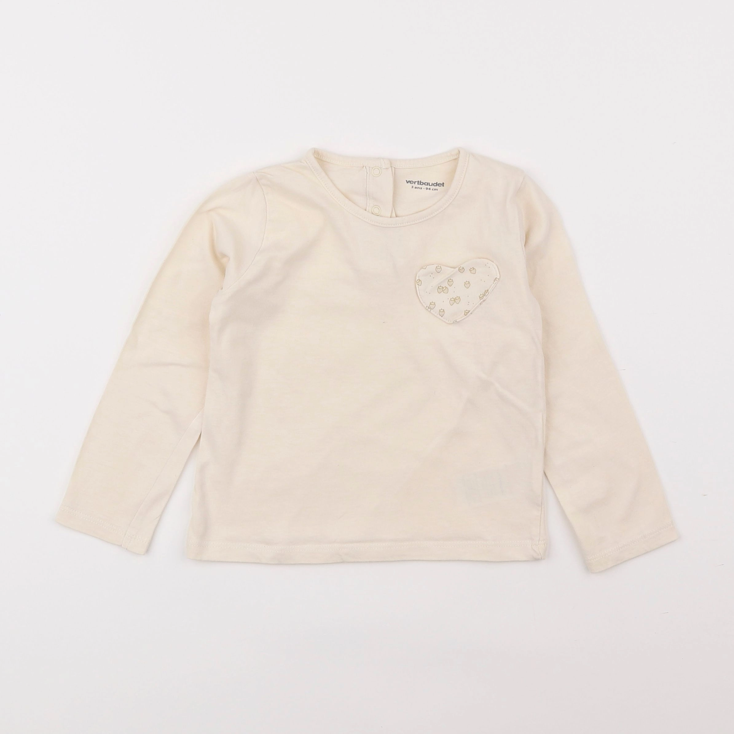 Vertbaudet - tee-shirt beige - 3 ans