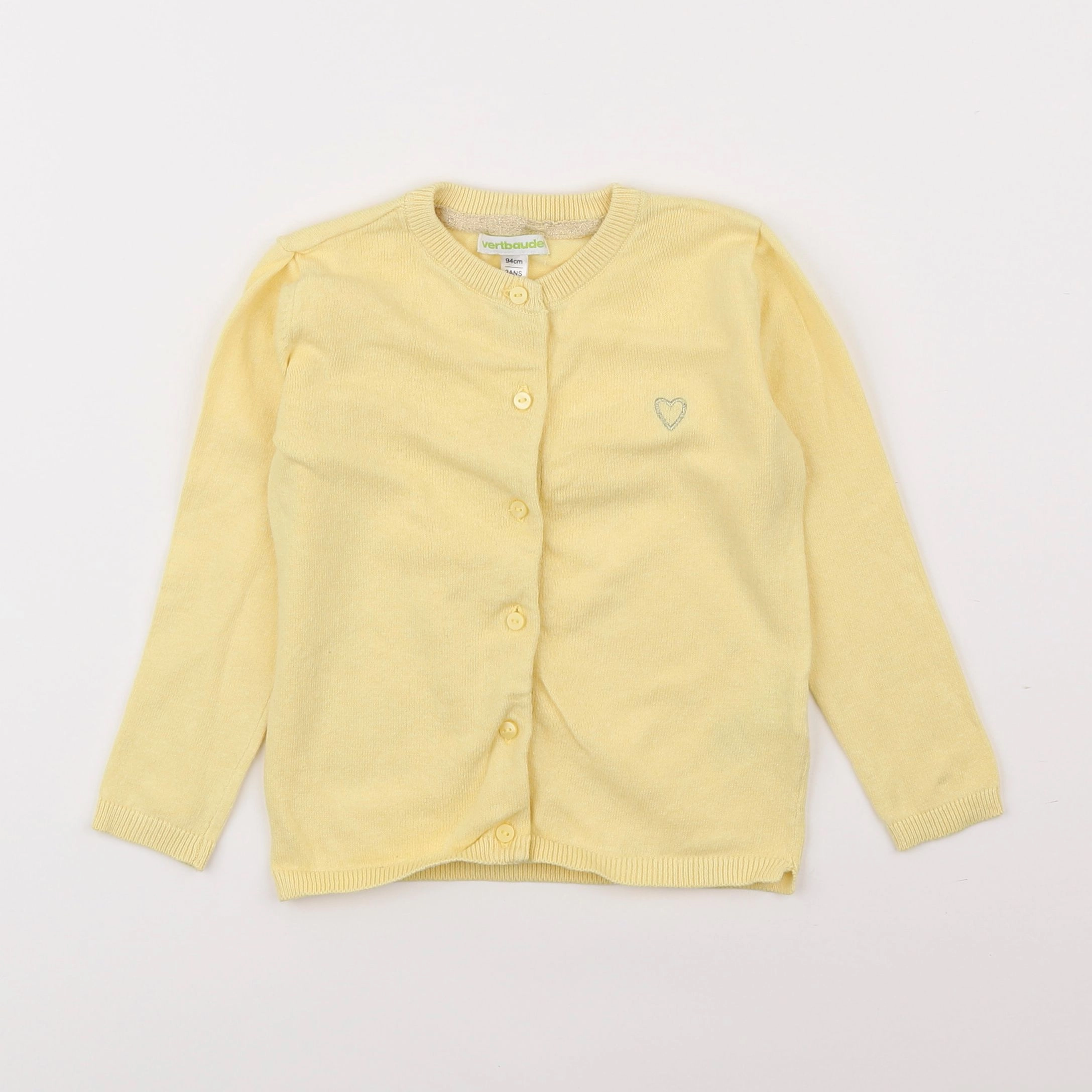 Vertbaudet - gilet jaune - 3 ans