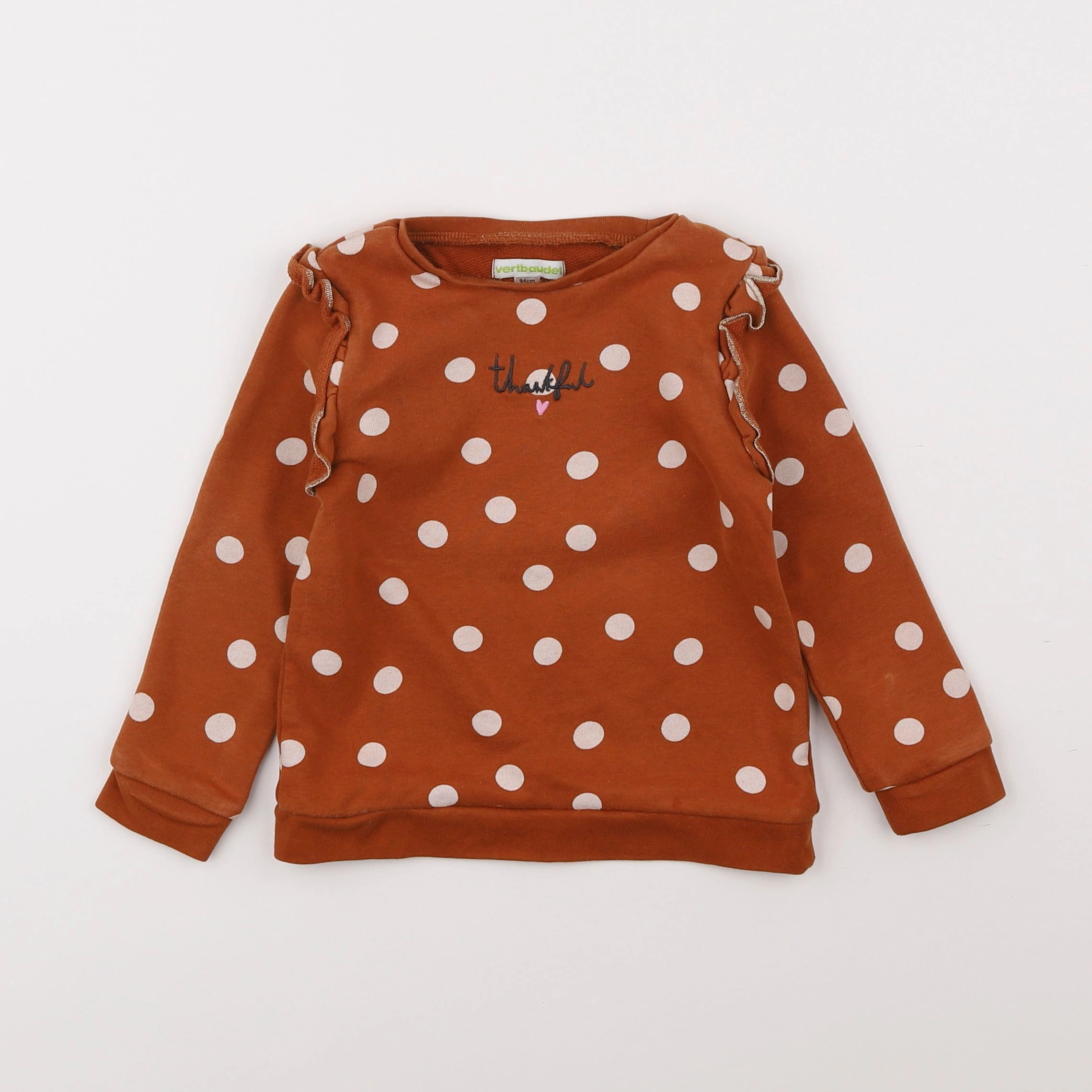 Vertbaudet - sweat marron - 3 ans