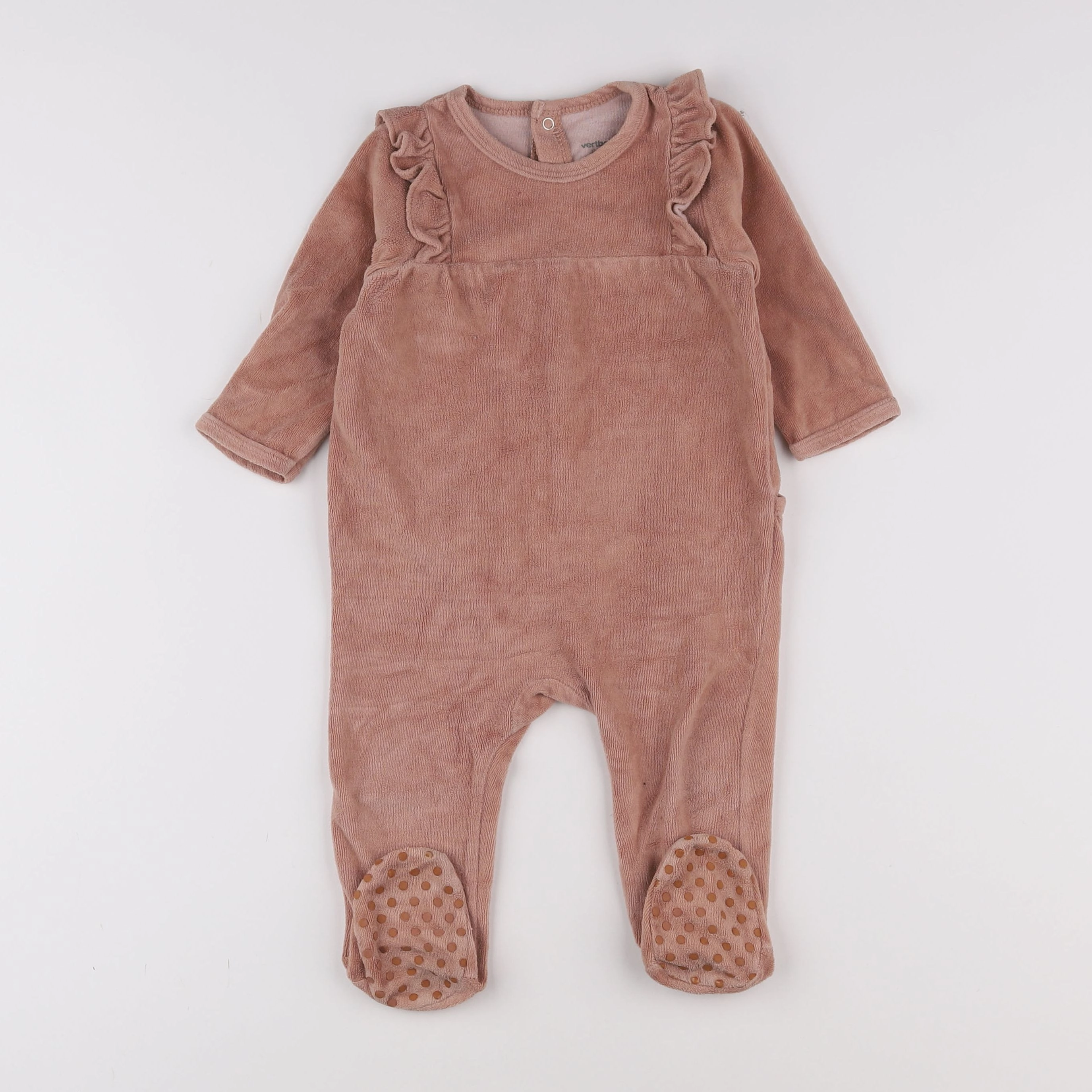 Vertbaudet - pyjama velours rose - 12 mois