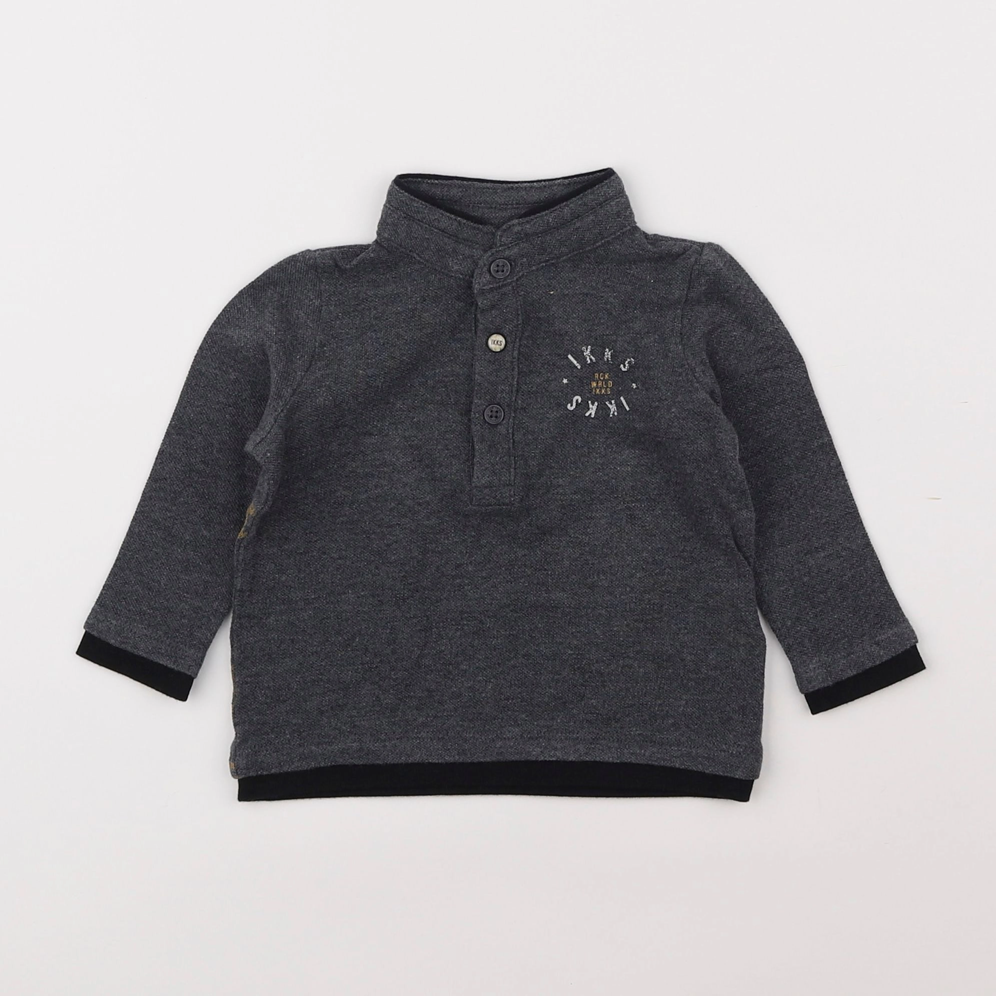 IKKS - polo imprimé au dos gris - 6 mois