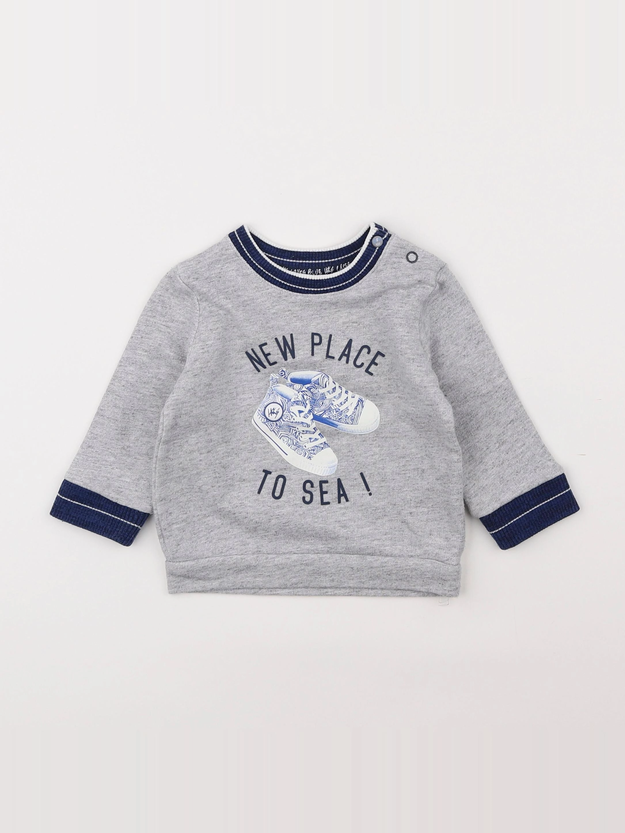 IKKS - sweat gris - 12 mois