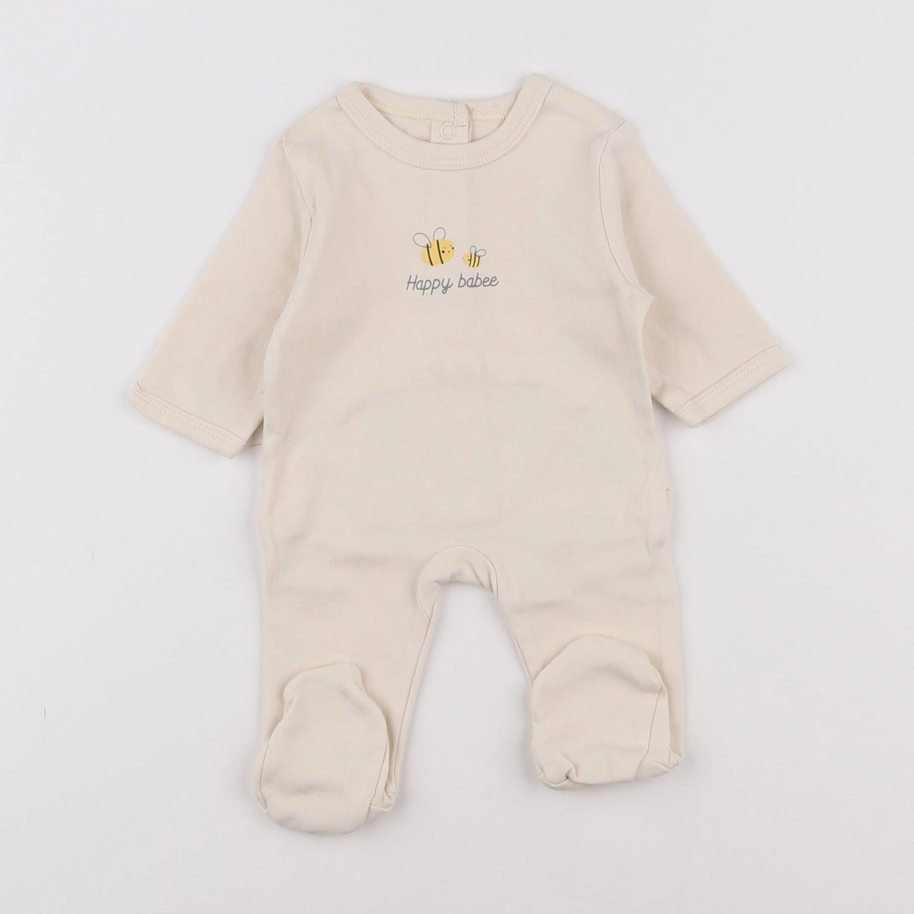 Vertbaudet - pyjama coton beige - 0 mois