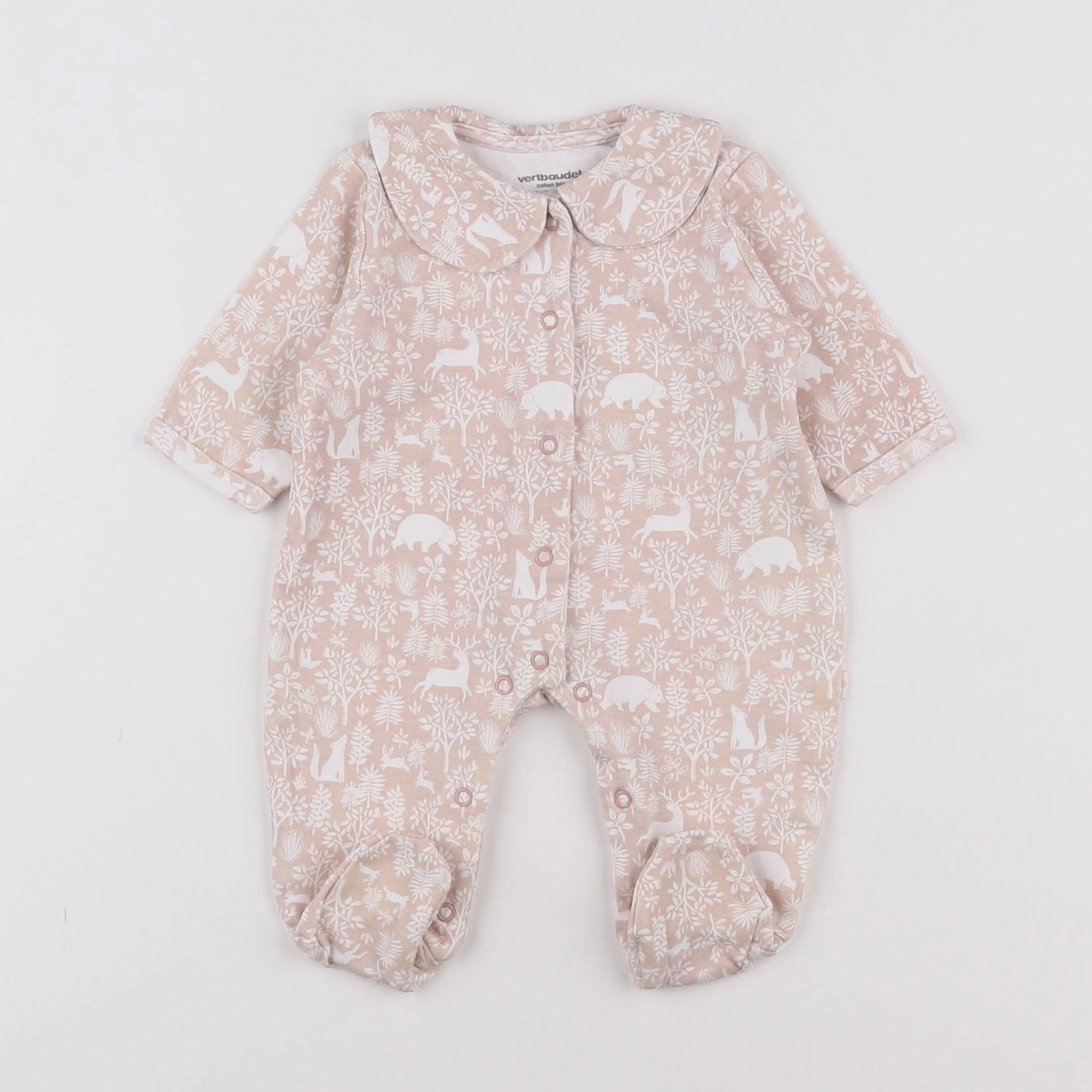 Vertbaudet - pyjama coton rose - 1 mois