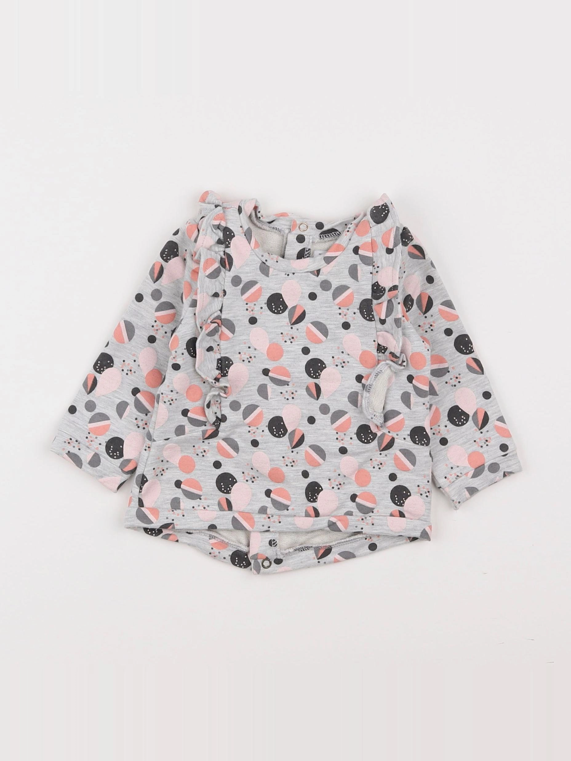 IKKS - sweat gris - 6 mois
