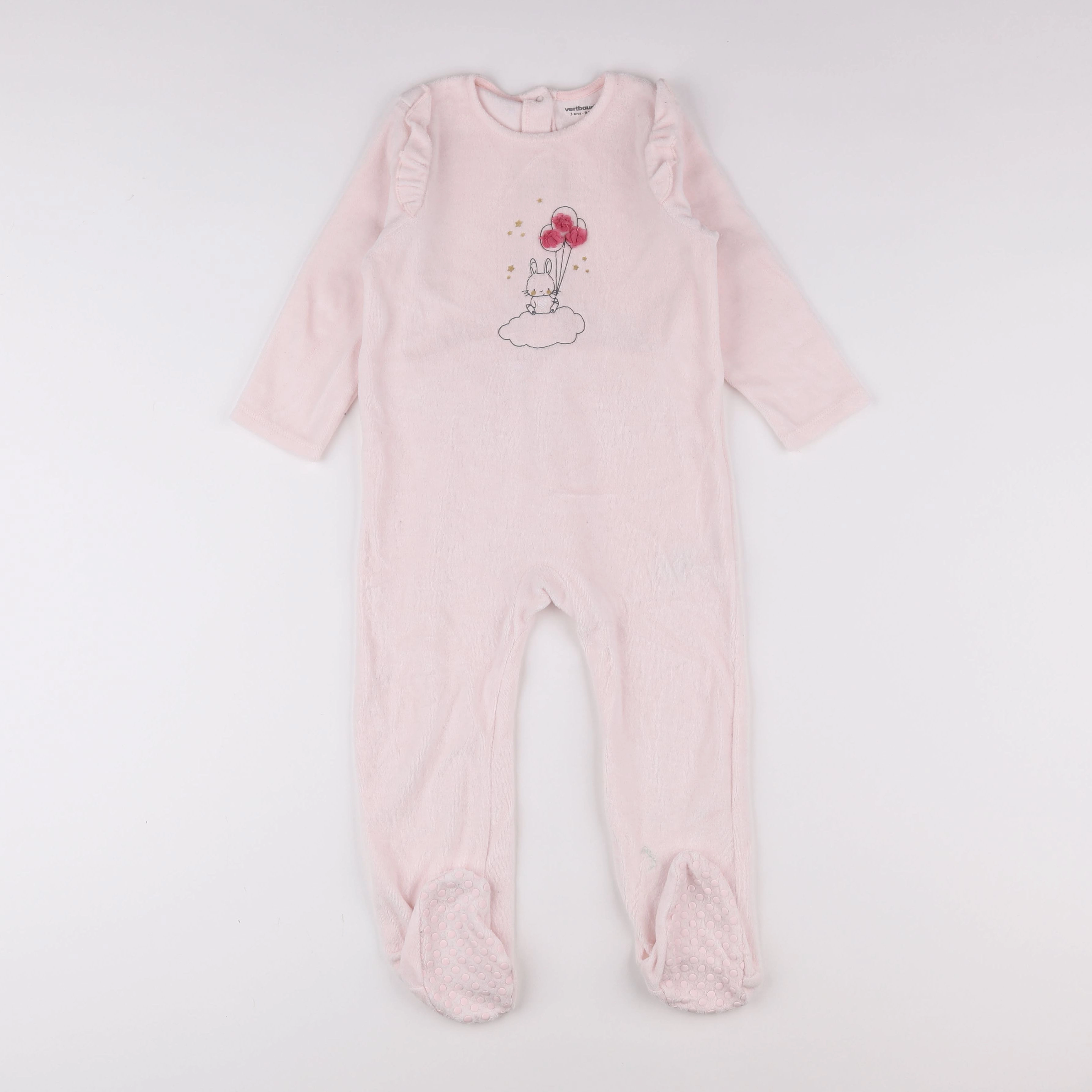 Vertbaudet - pyjama velours rose - 3 ans