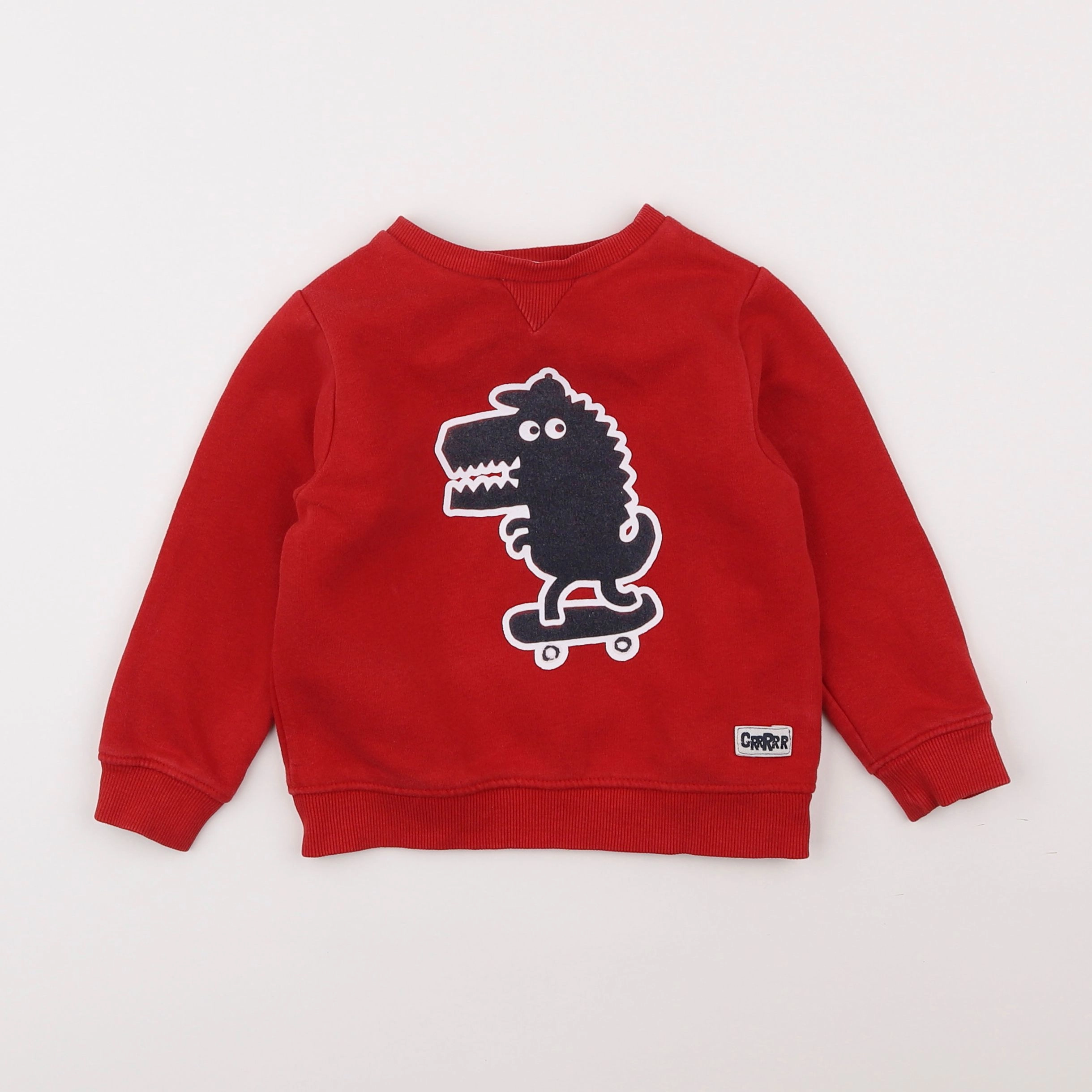 Vertbaudet - sweat rouge - 3 ans