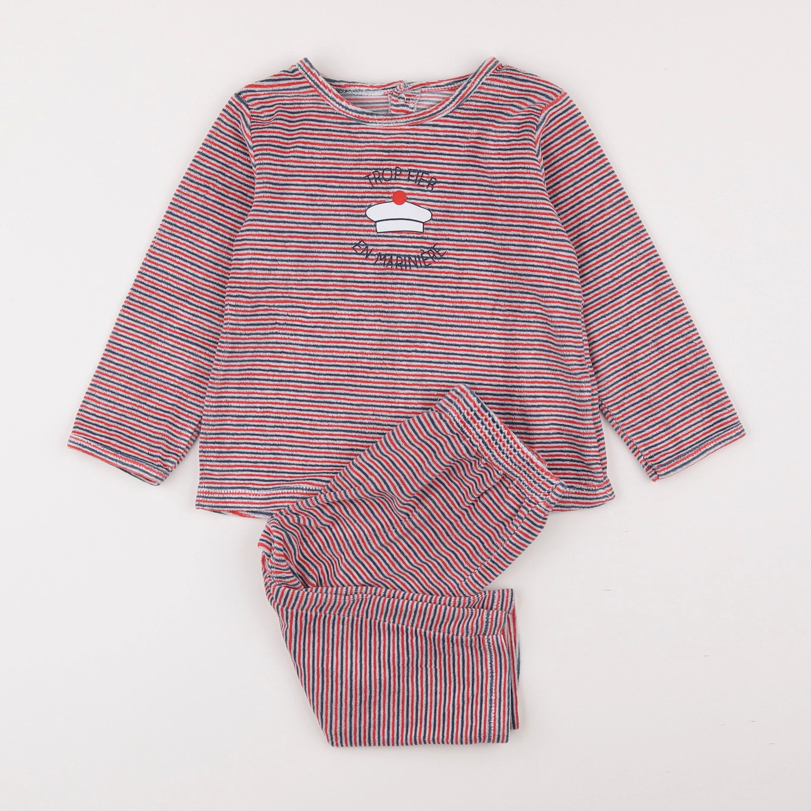 Vertbaudet - pyjama velours rouge - 3 ans