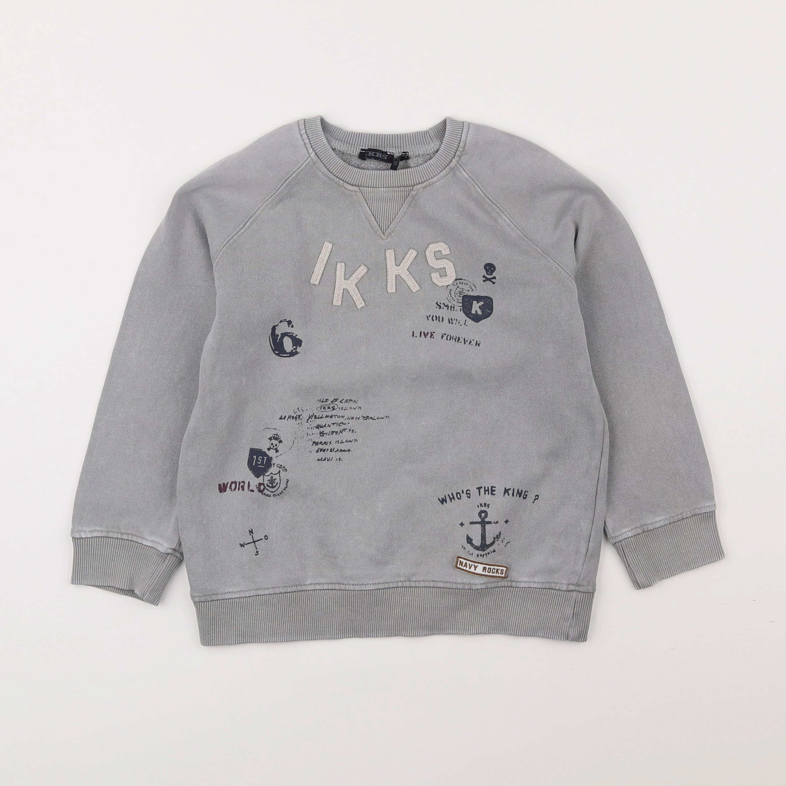 IKKS - sweat gris - 5 ans