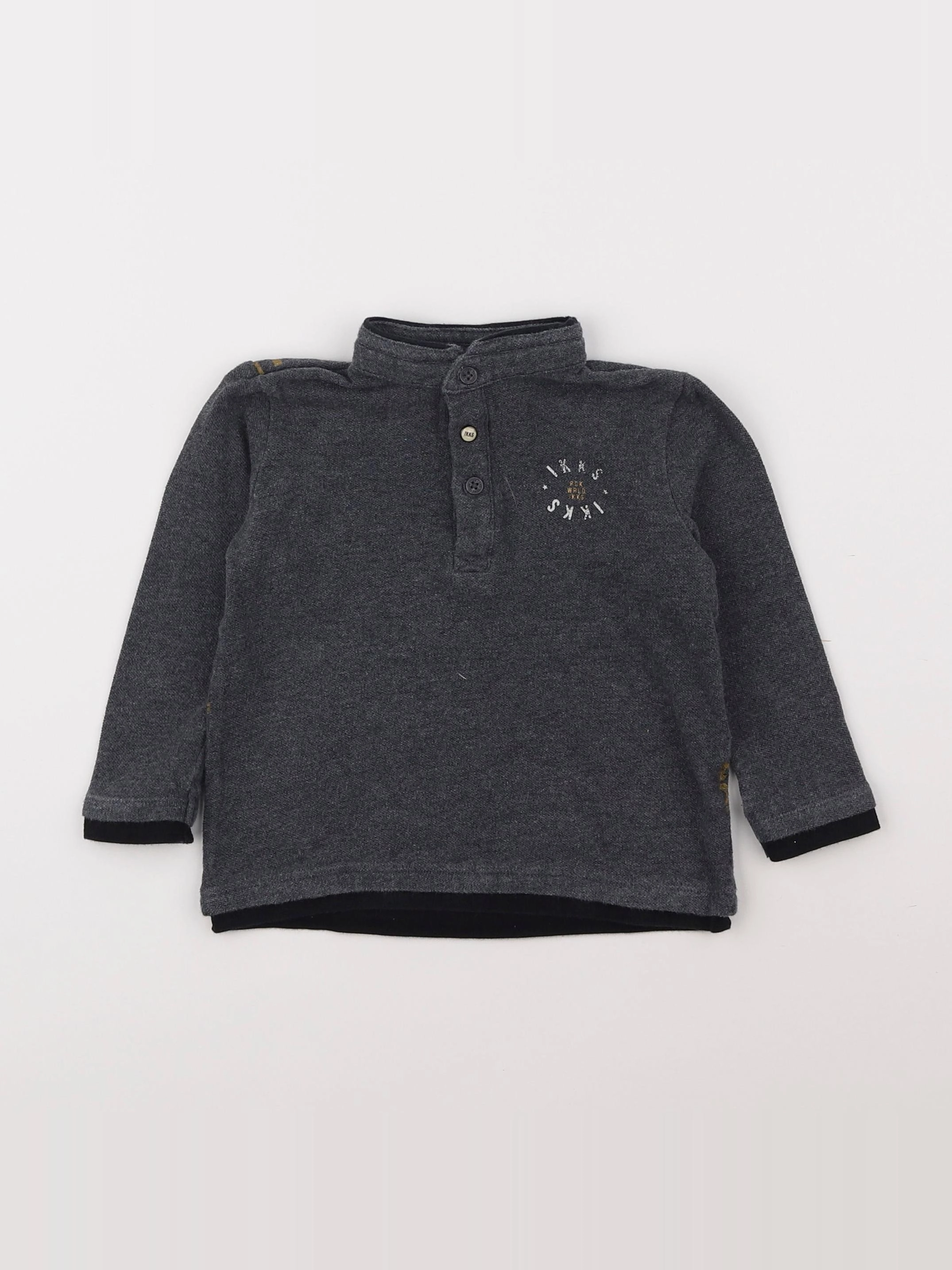 IKKS - polo imprimé au dos gris - 2 ans