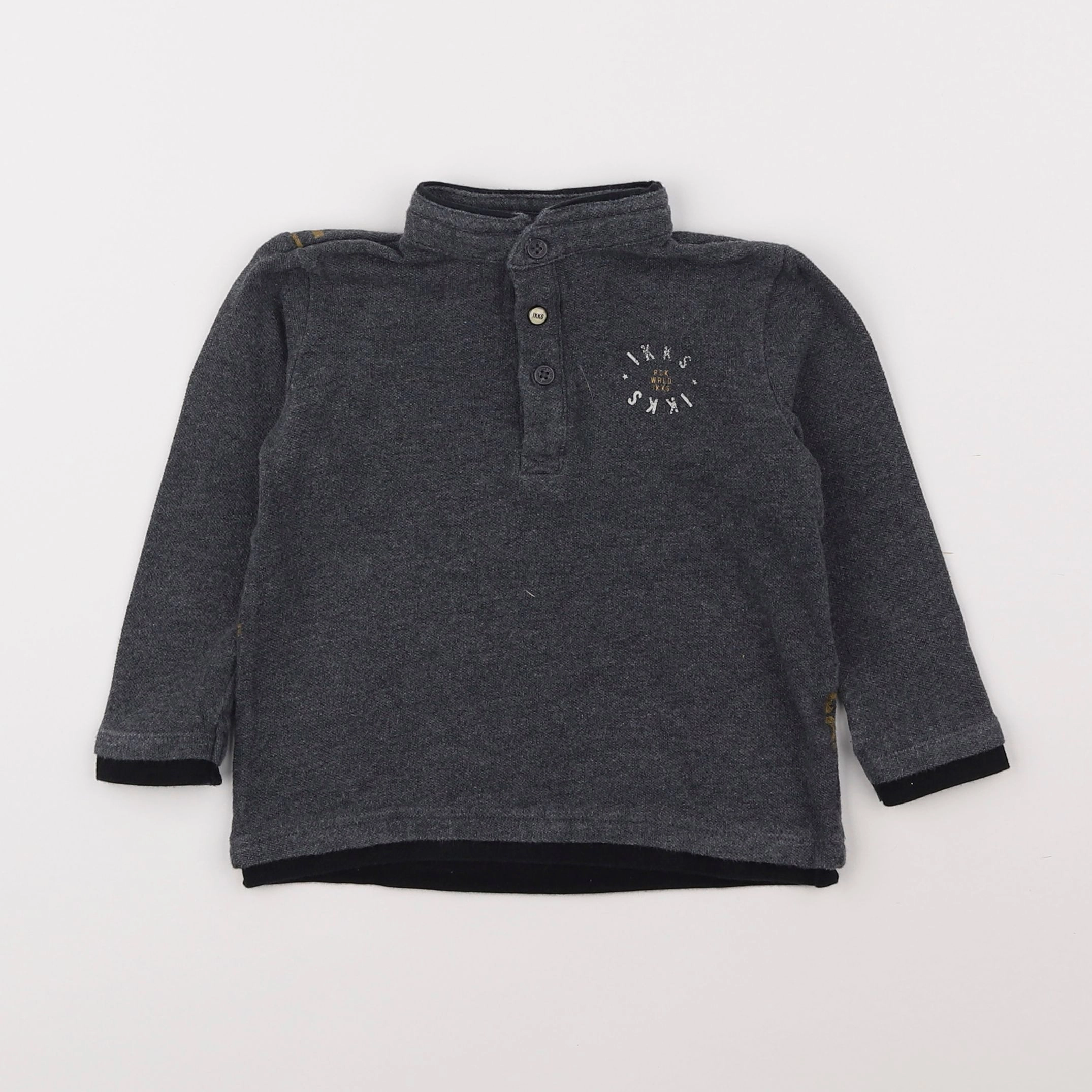 IKKS - polo imprimé au dos gris - 2 ans