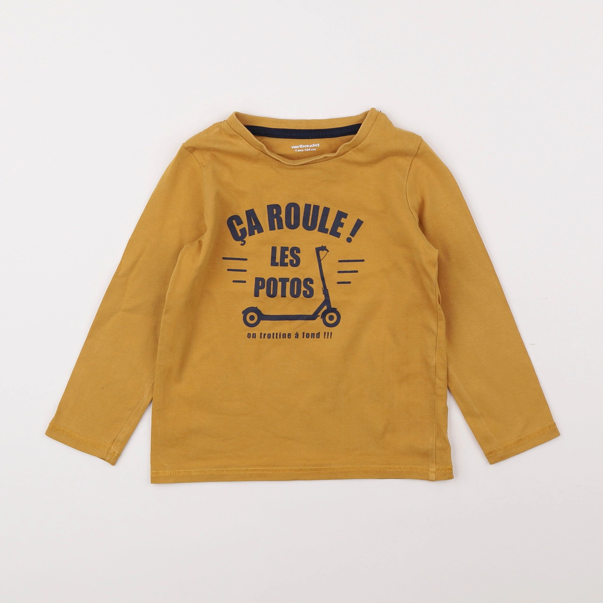 Vertbaudet - tee-shirt jaune - 4 ans