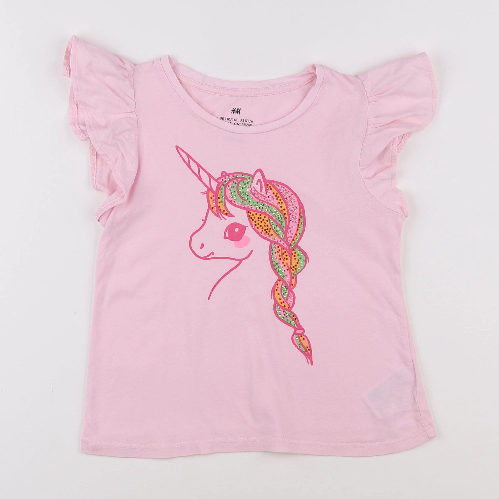 H&M - tee-shirt rose - 4/6 ans