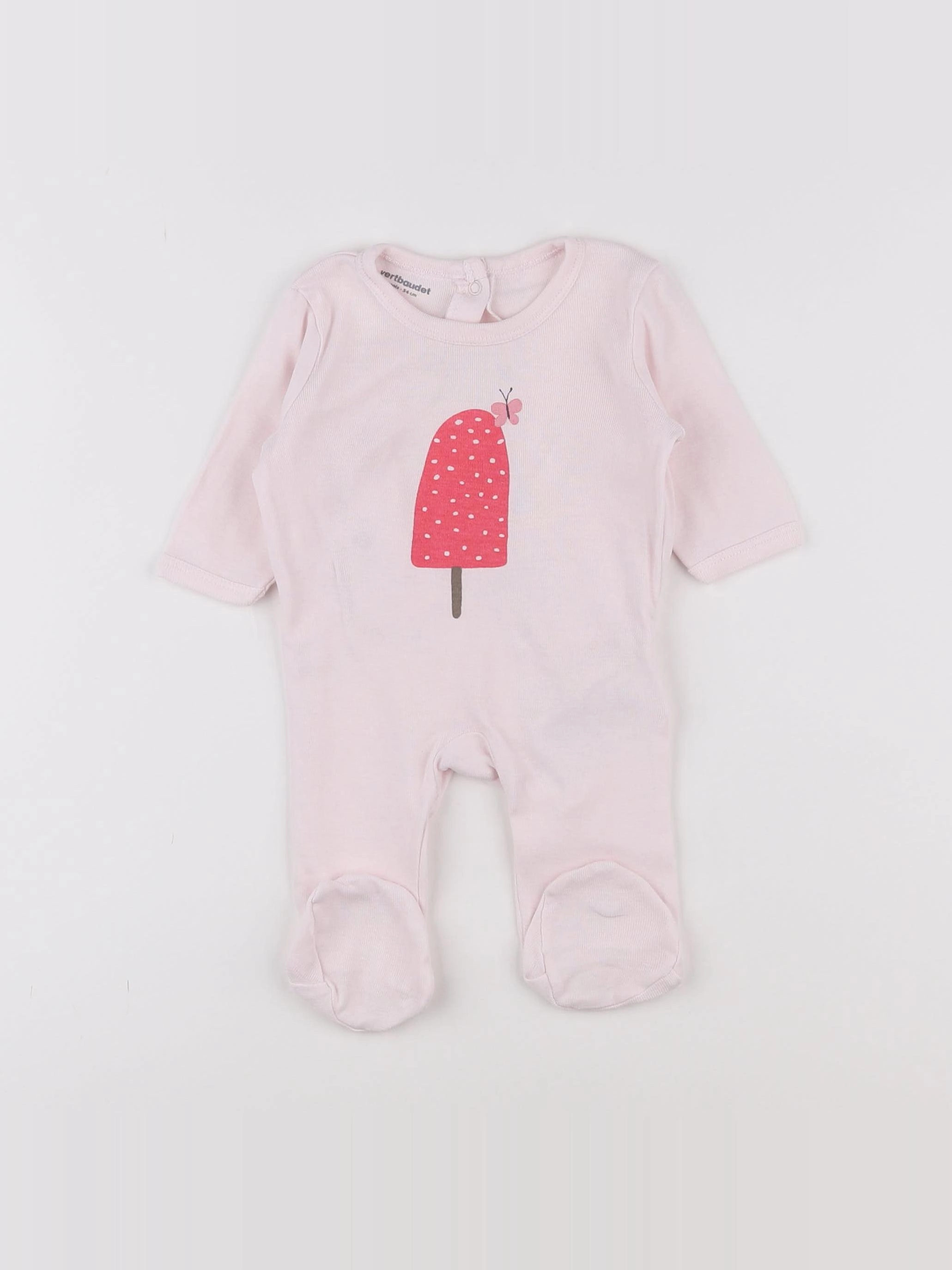 Vertbaudet - pyjama coton rose - 1 mois