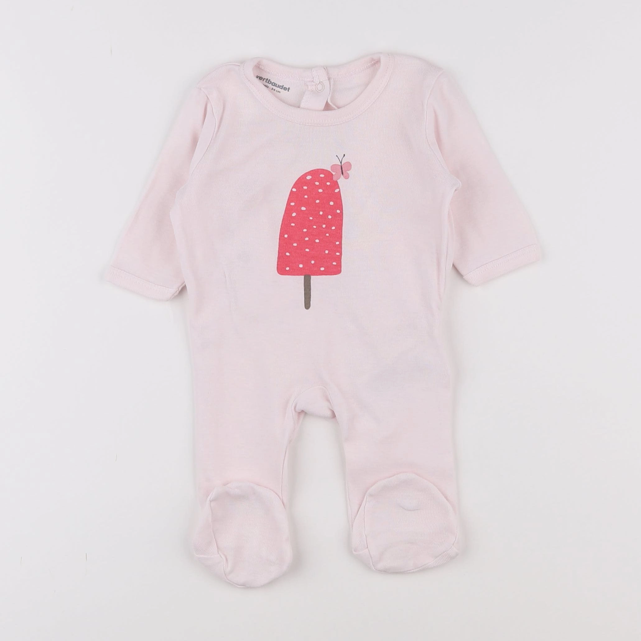 Vertbaudet - pyjama coton rose - 1 mois