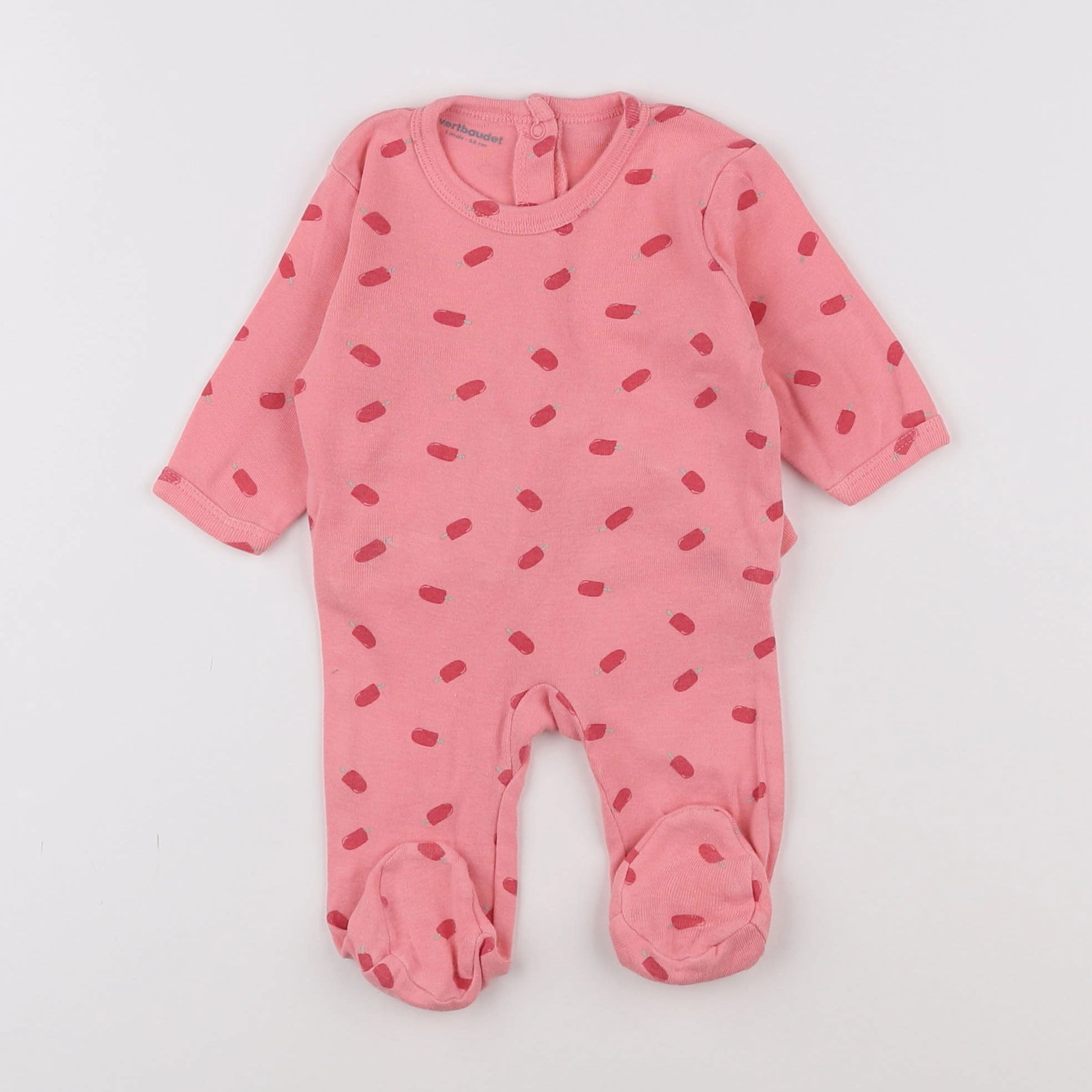 Vertbaudet - pyjama coton rose - 1 mois