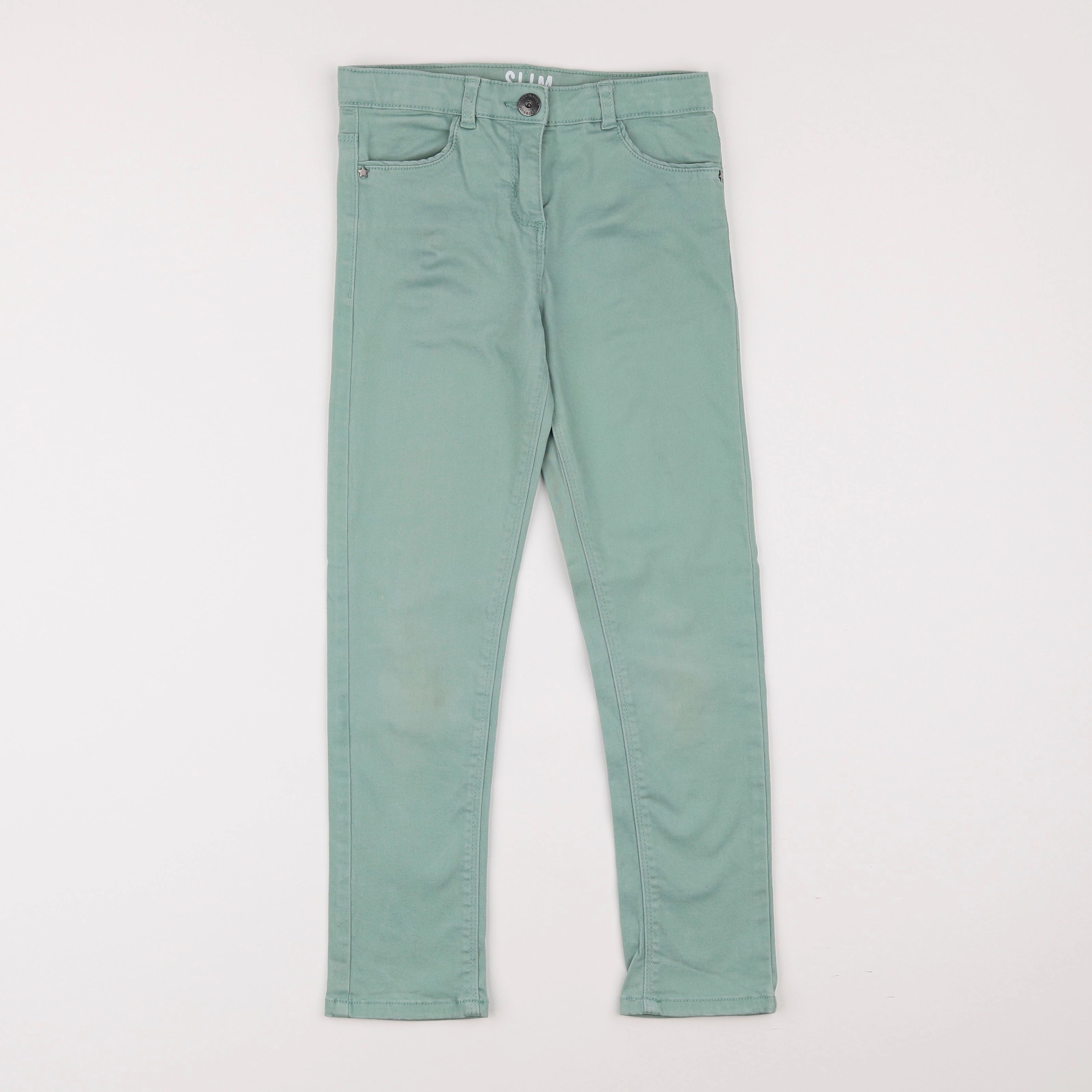 Vertbaudet - pantalon vert - 7 ans