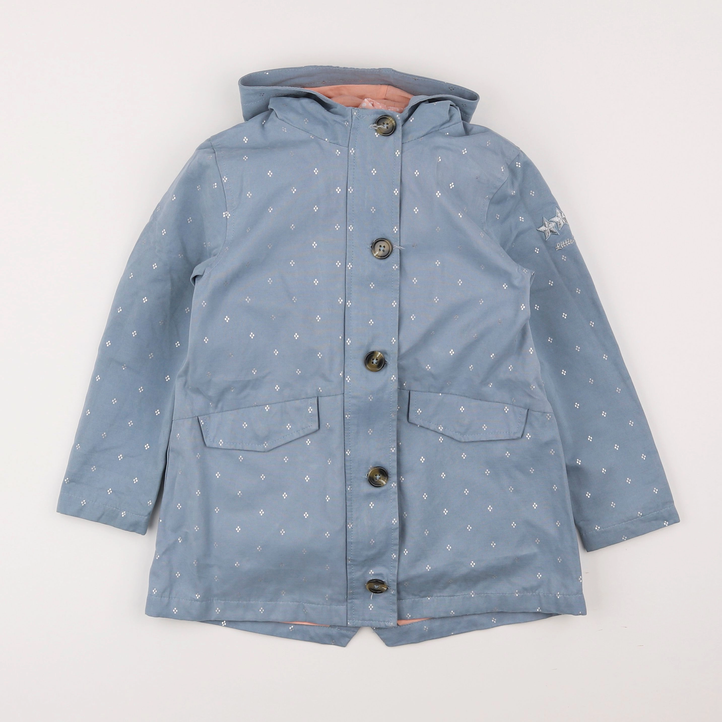 Vertbaudet - imperméable doublure amovible bleu - 7 ans