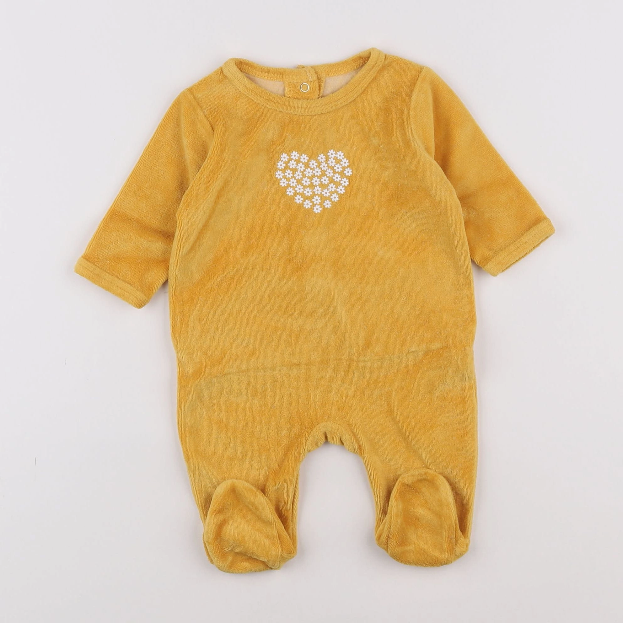 Vertbaudet - pyjama velours jaune - 1 mois