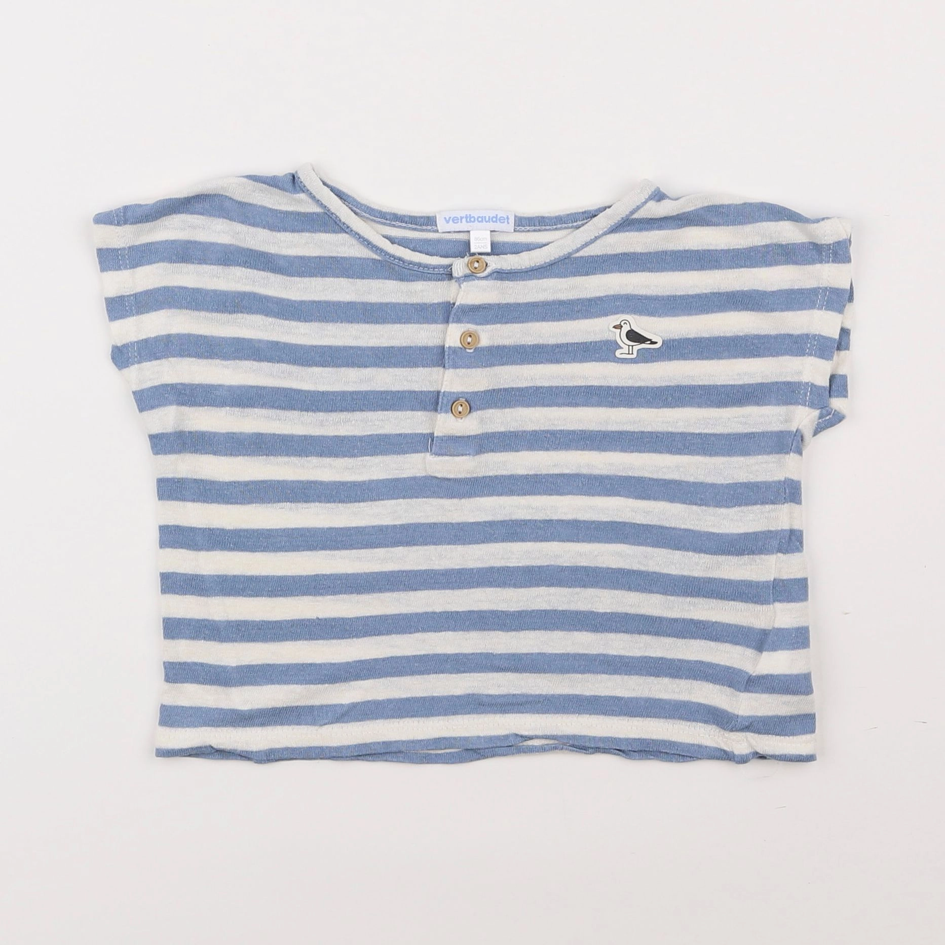 Vertbaudet - tee-shirt bleu - 2 ans