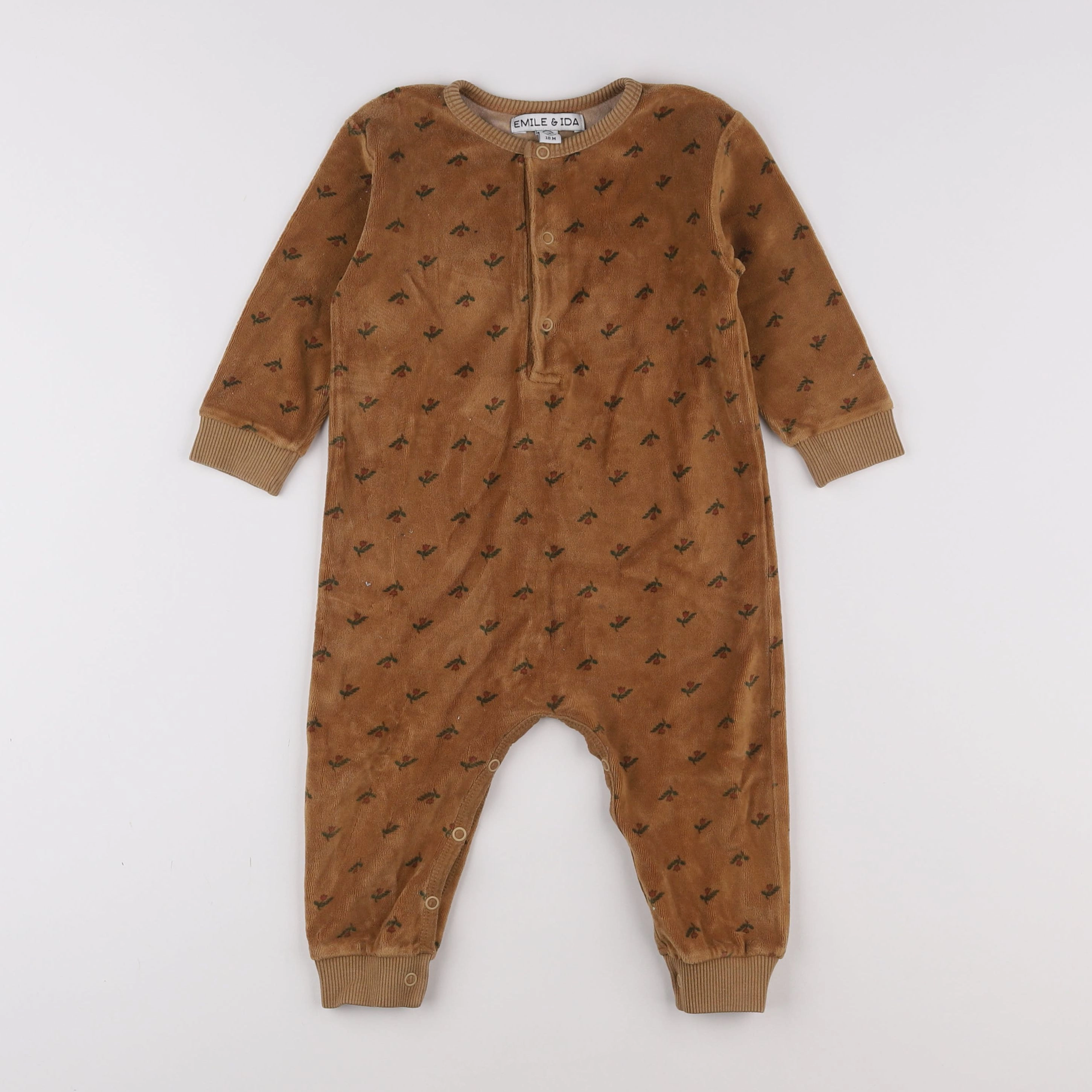 Emile et Ida - pyjama velours marron - 18 mois