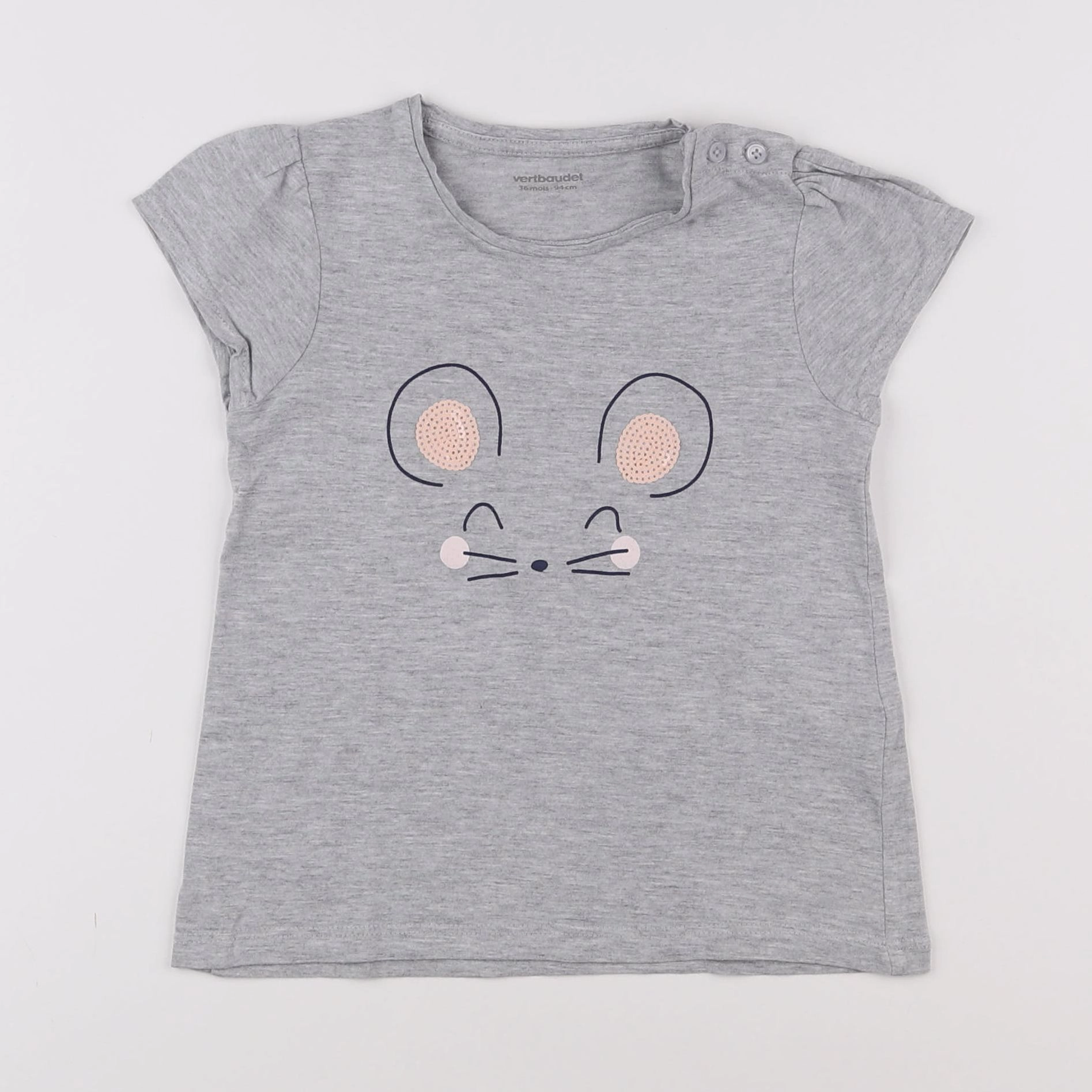 Vertbaudet - tee-shirt gris - 3 ans