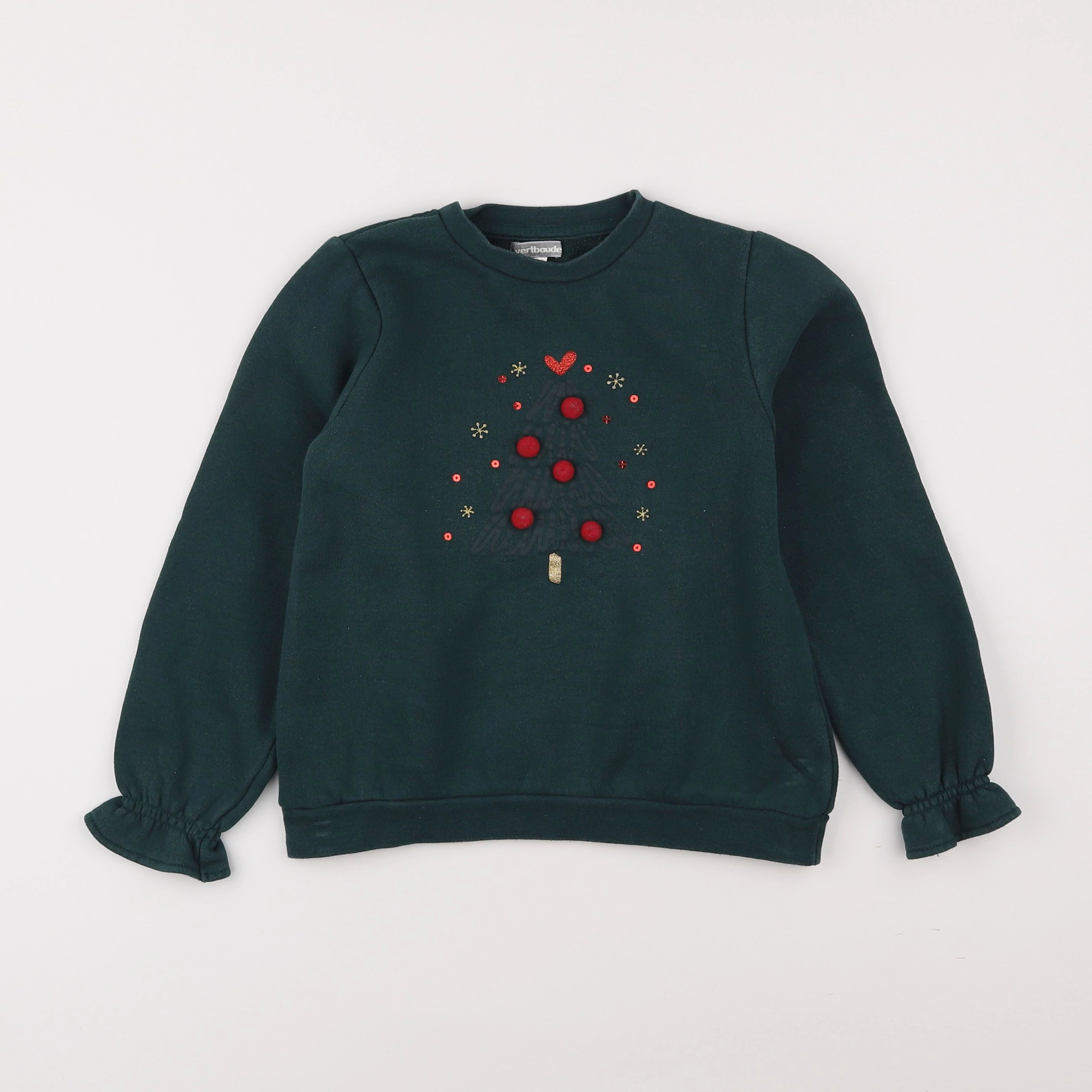 Vertbaudet - sweat vert - 8 ans