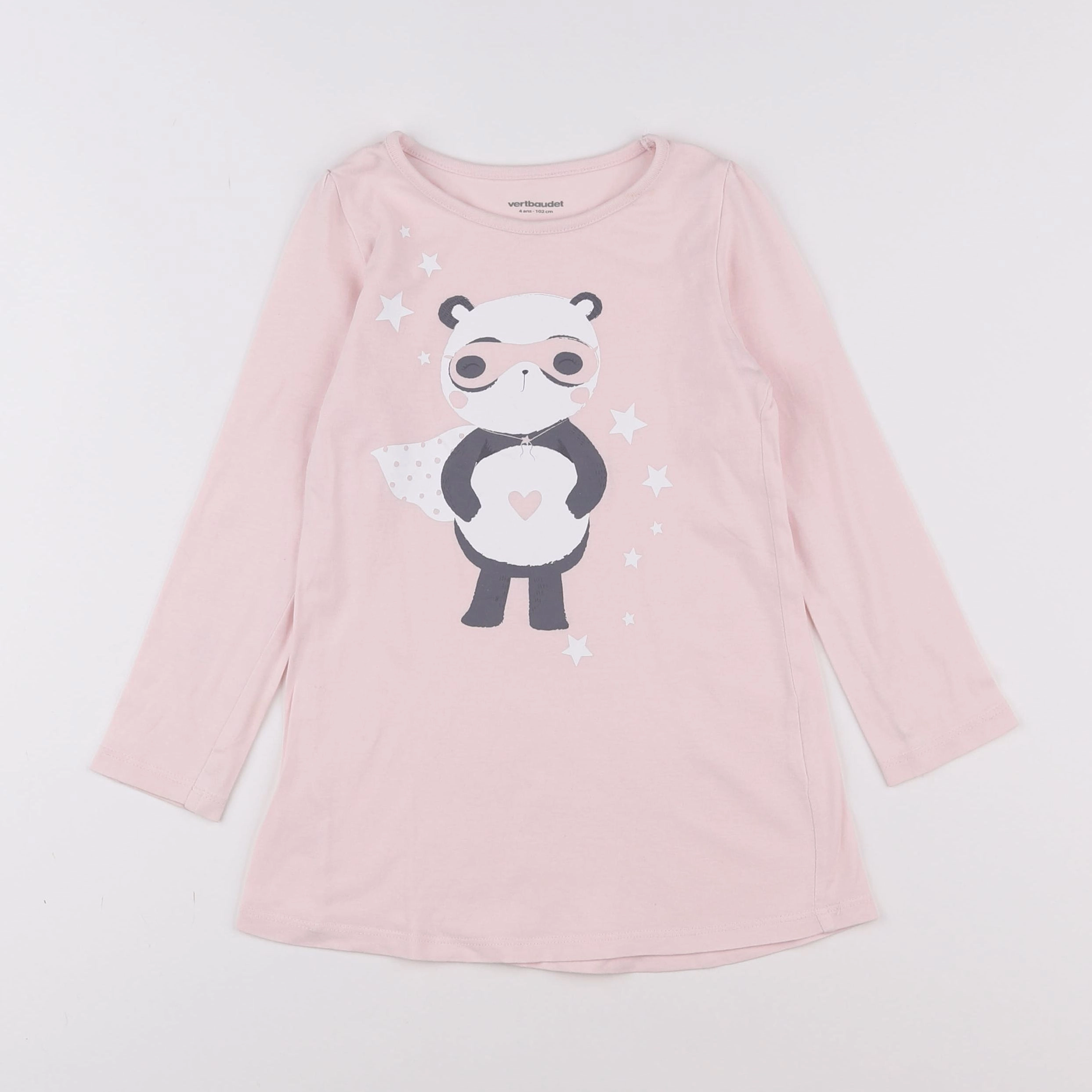 Vertbaudet - chemise de nuit coton rose - 4 ans