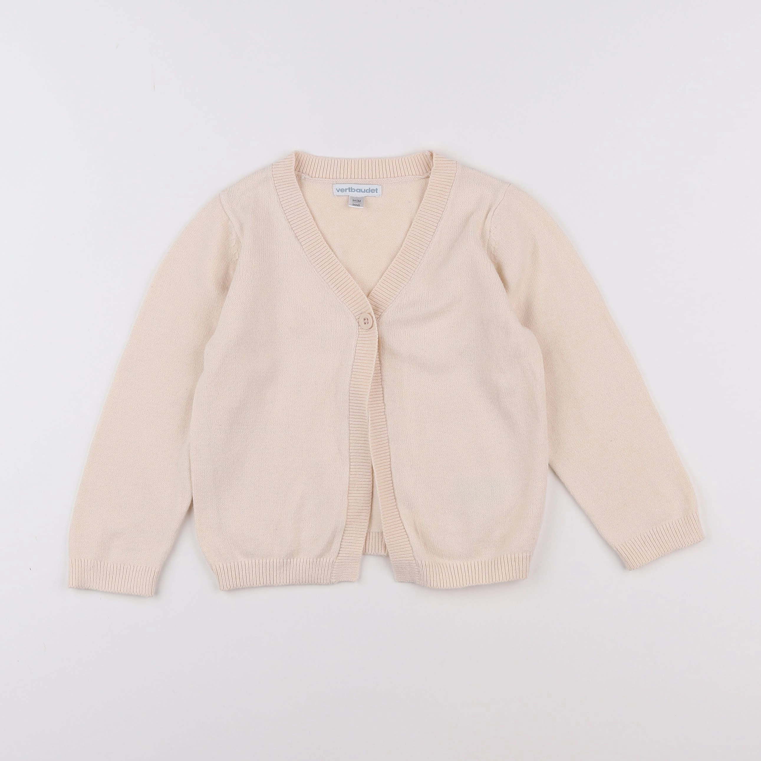 Vertbaudet - gilet beige - 3 ans