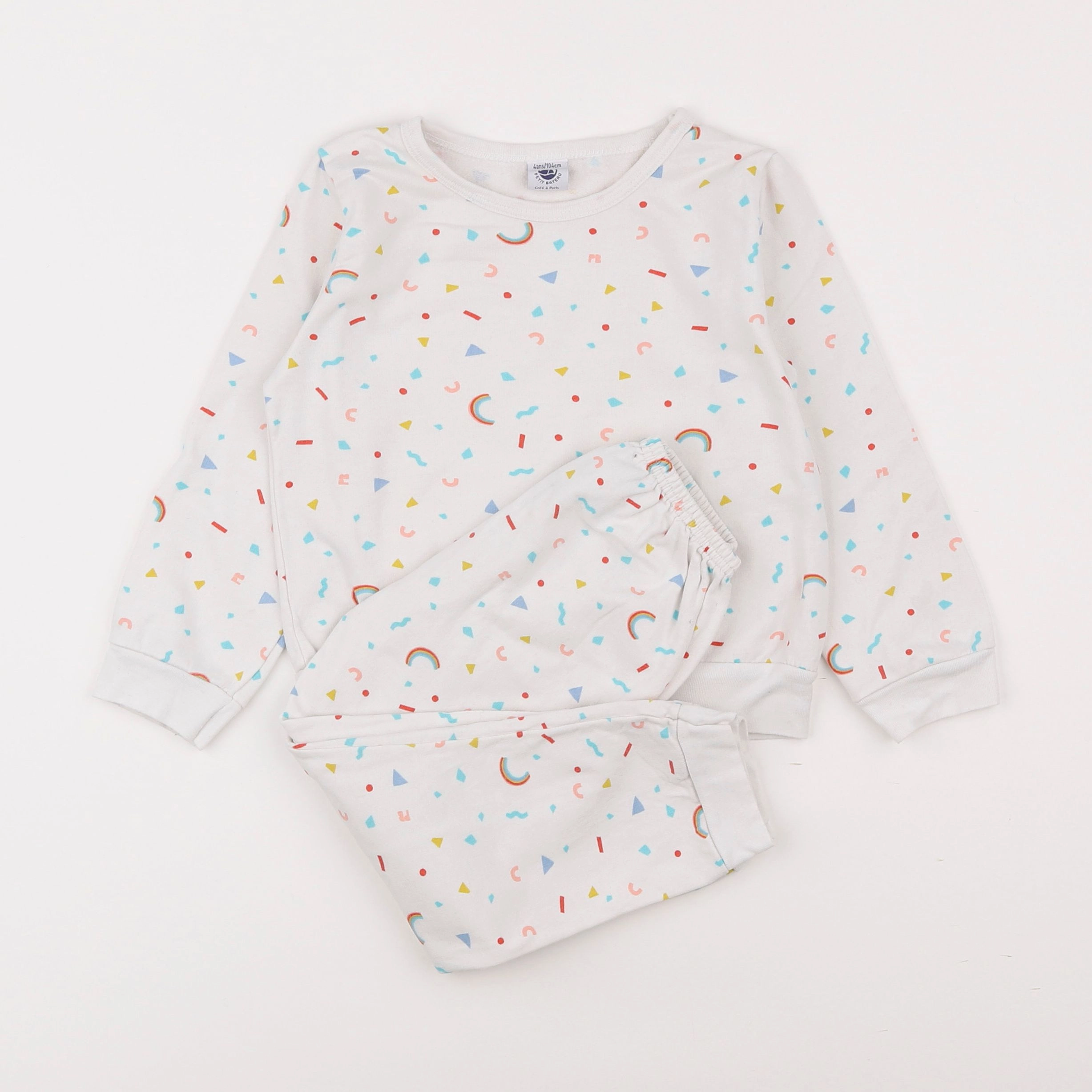 Petit Bateau - pyjama coton blanc - 4 ans