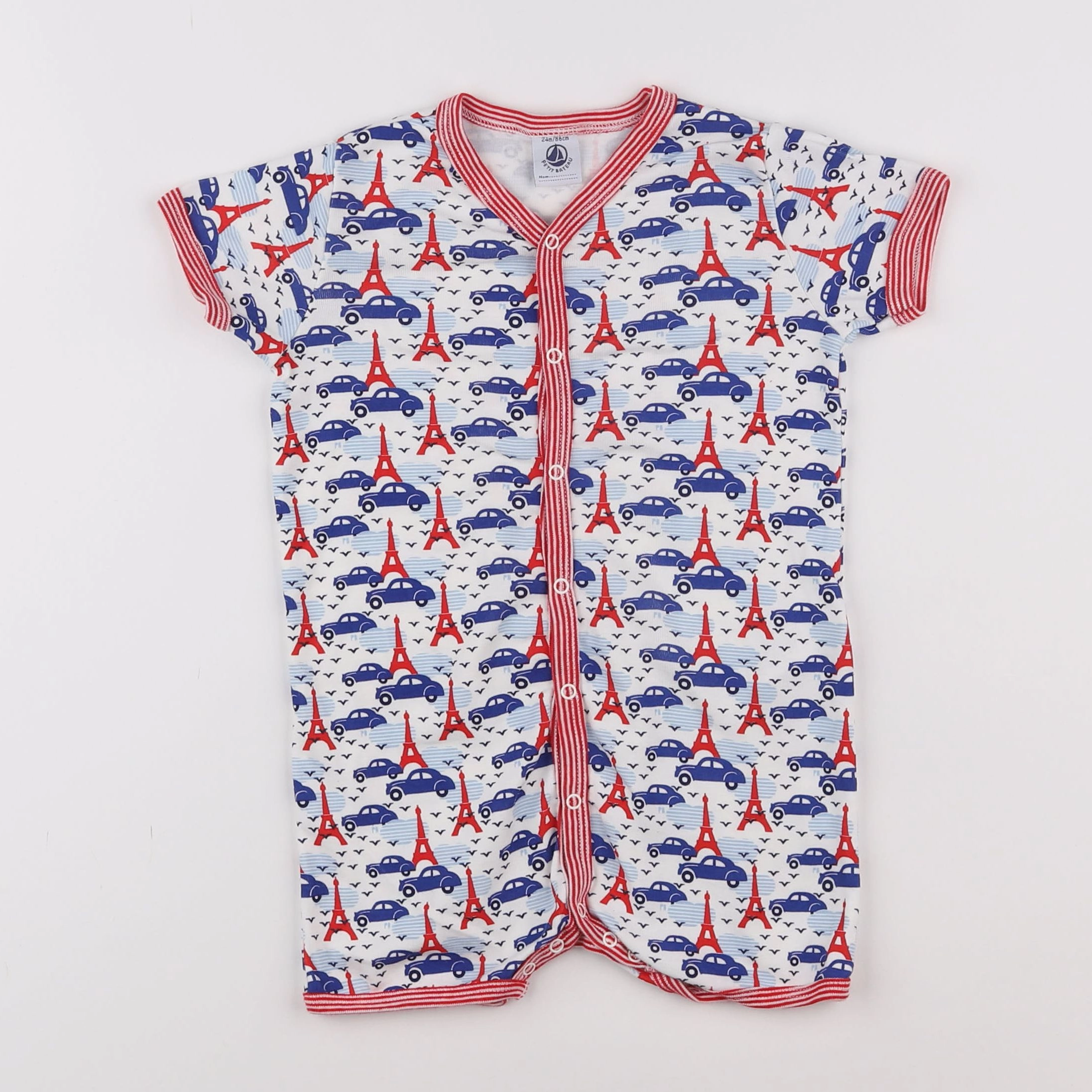 Petit Bateau - pyjama coton bleu - 2 ans