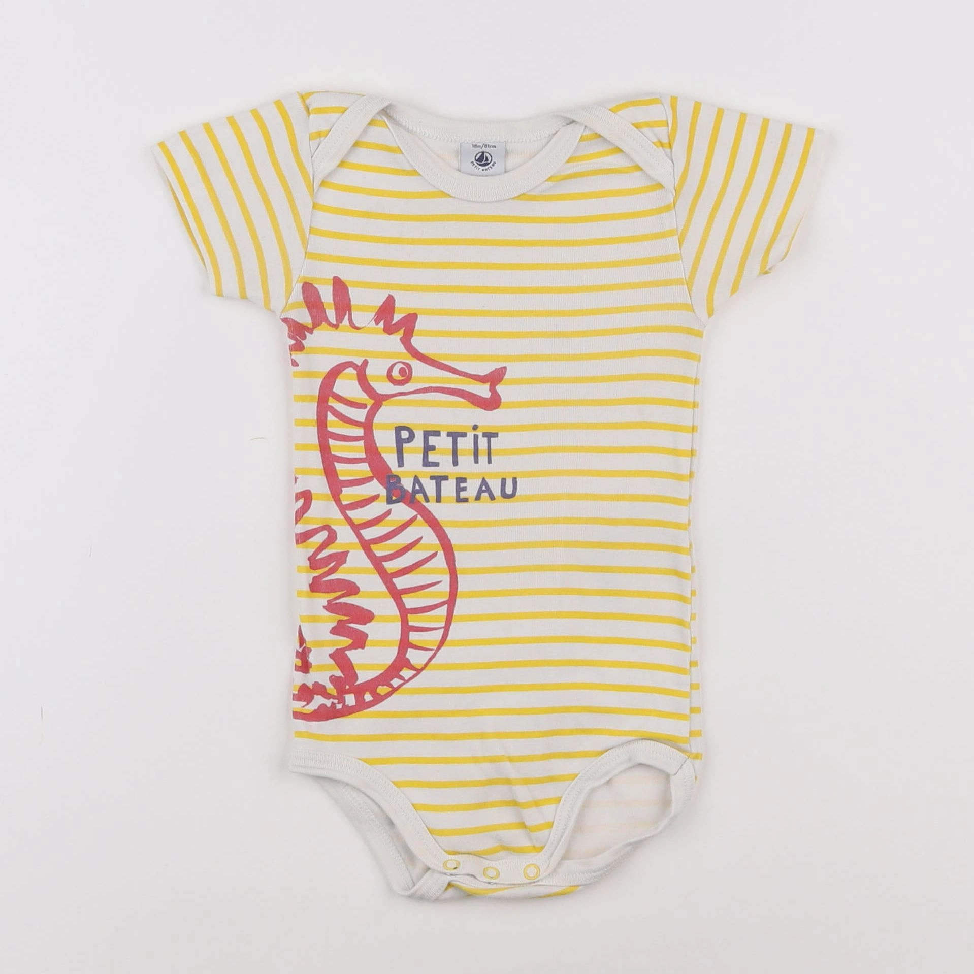 Petit Bateau - body jaune - 18 mois