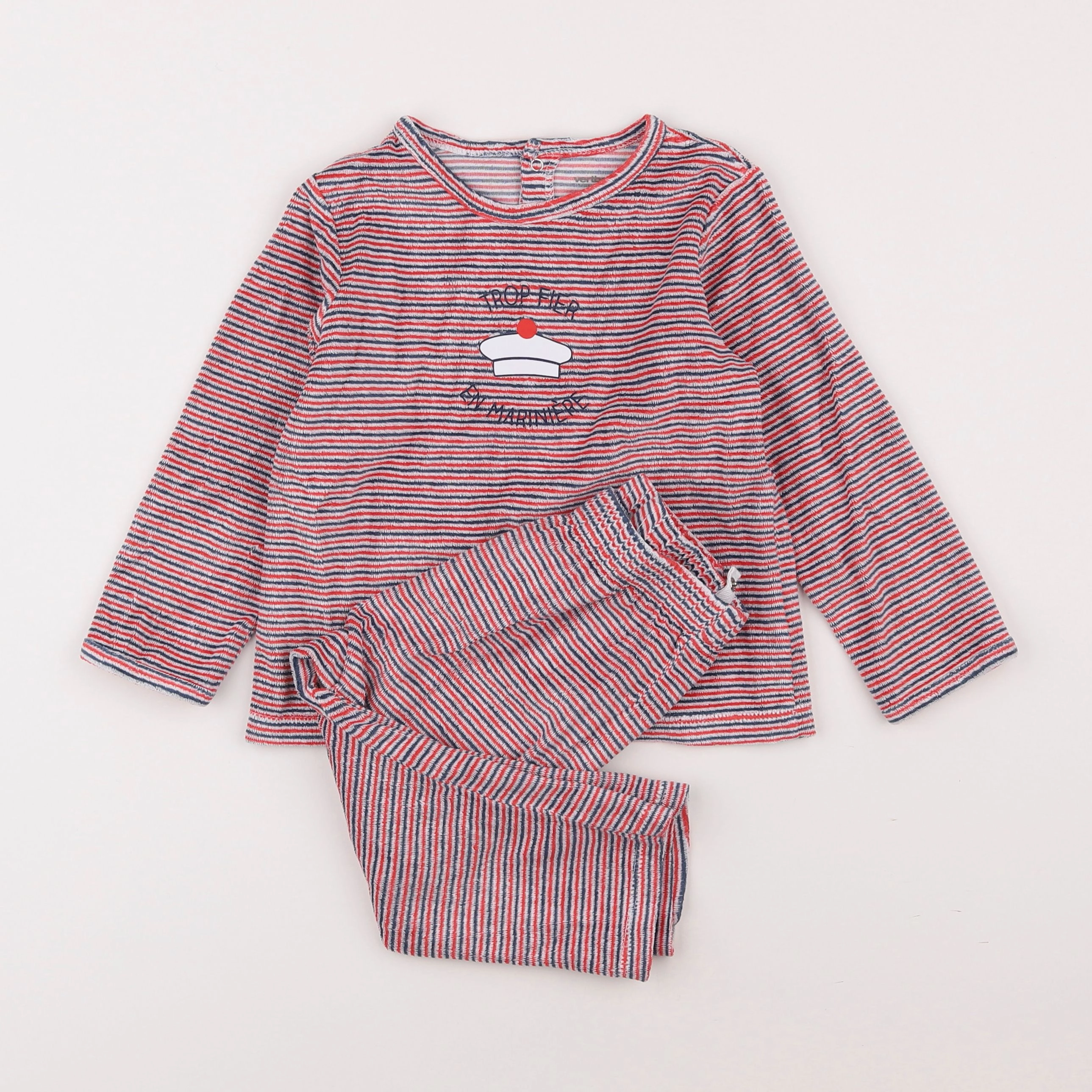 Vertbaudet - pyjama coton rouge, bleu - 5 ans