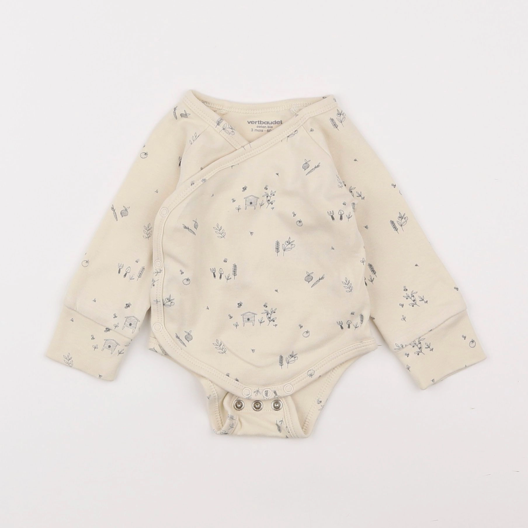 Vertbaudet - body beige - 3 mois