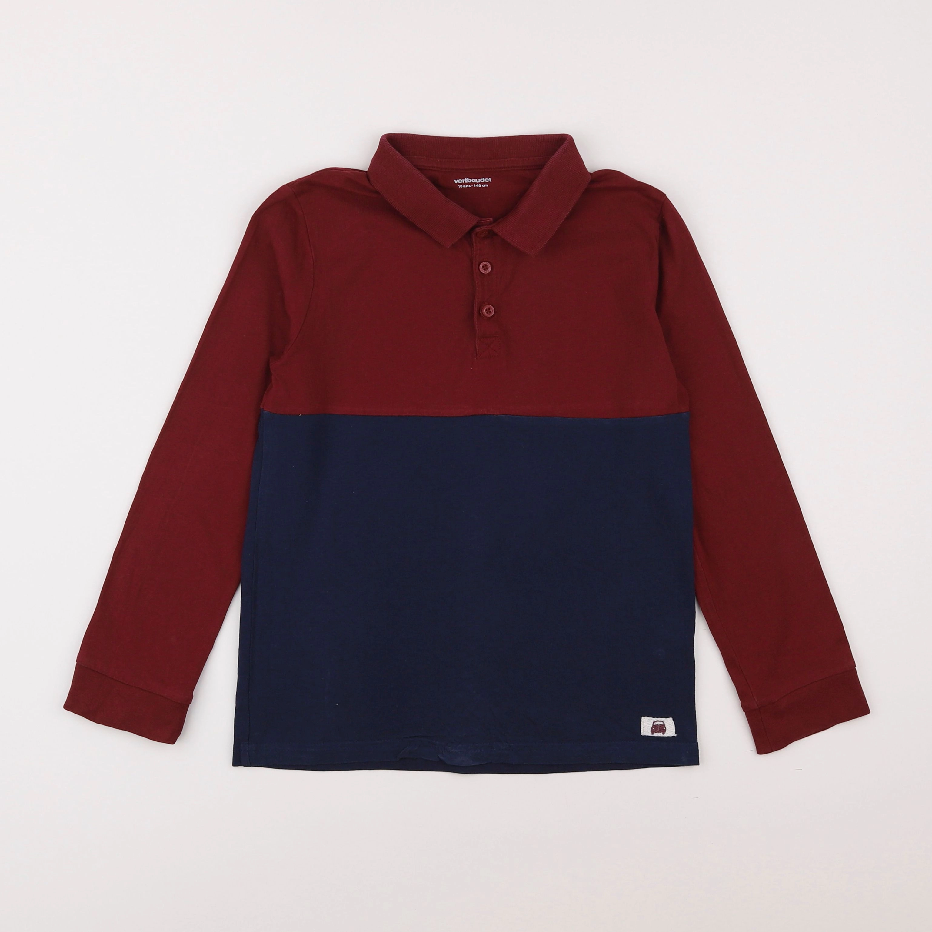 Vertbaudet - polo bleu, rouge - 10 ans