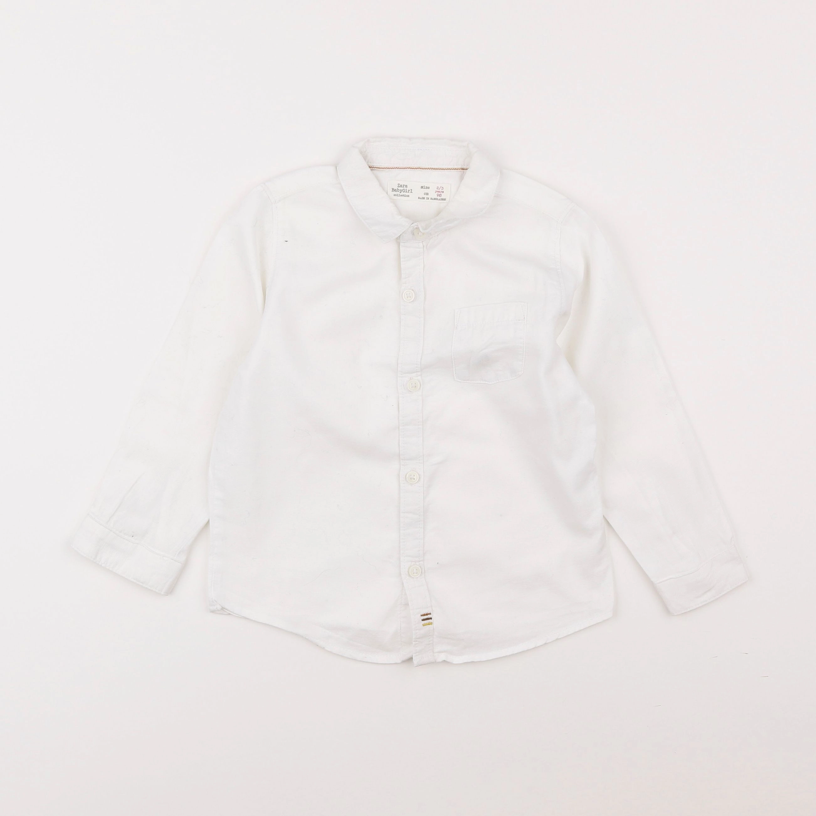 Zara - chemise blanc - 2/3 ans