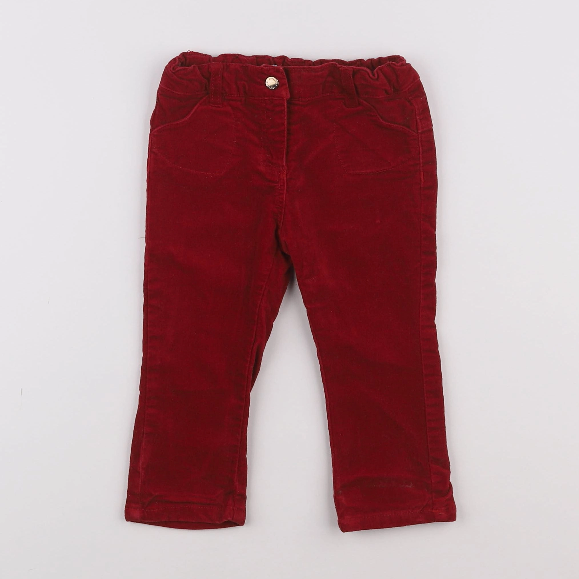 Vertbaudet - pantalon rouge - 12 mois