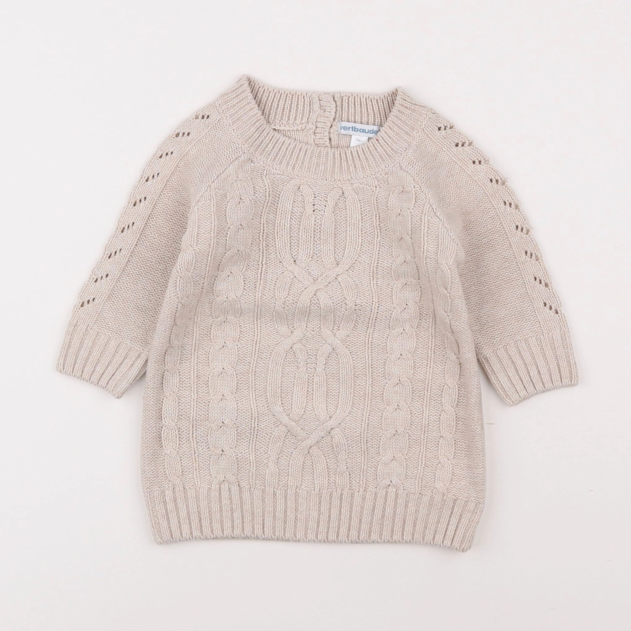 Vertbaudet - robe beige - 12 mois