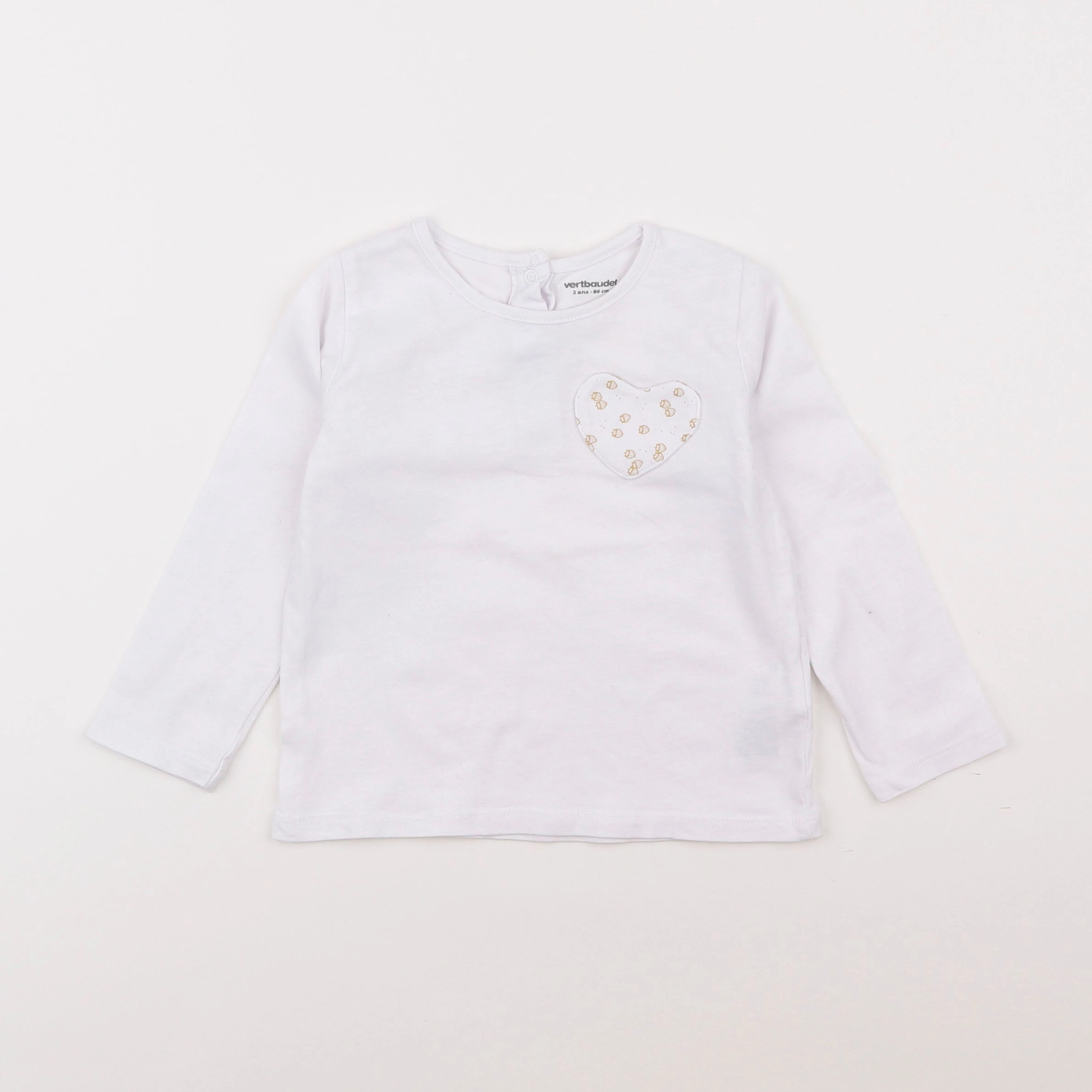 Vertbaudet - tee-shirt blanc - 2 ans