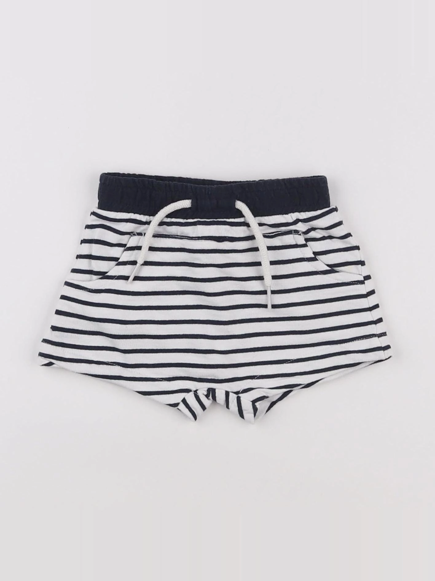 Vertbaudet - short blanc, bleu - 6 mois