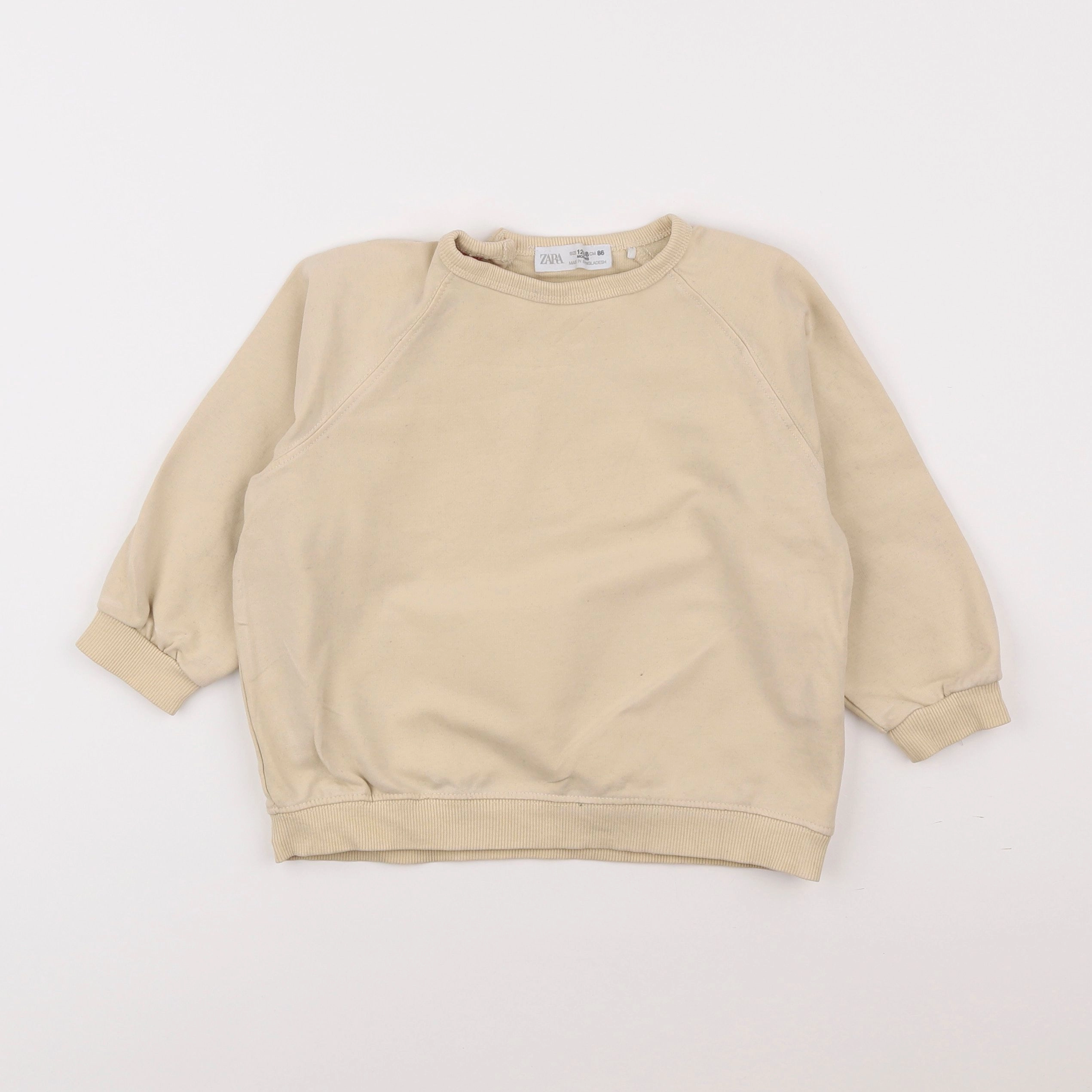 Zara - sweat beige - 12/18 mois