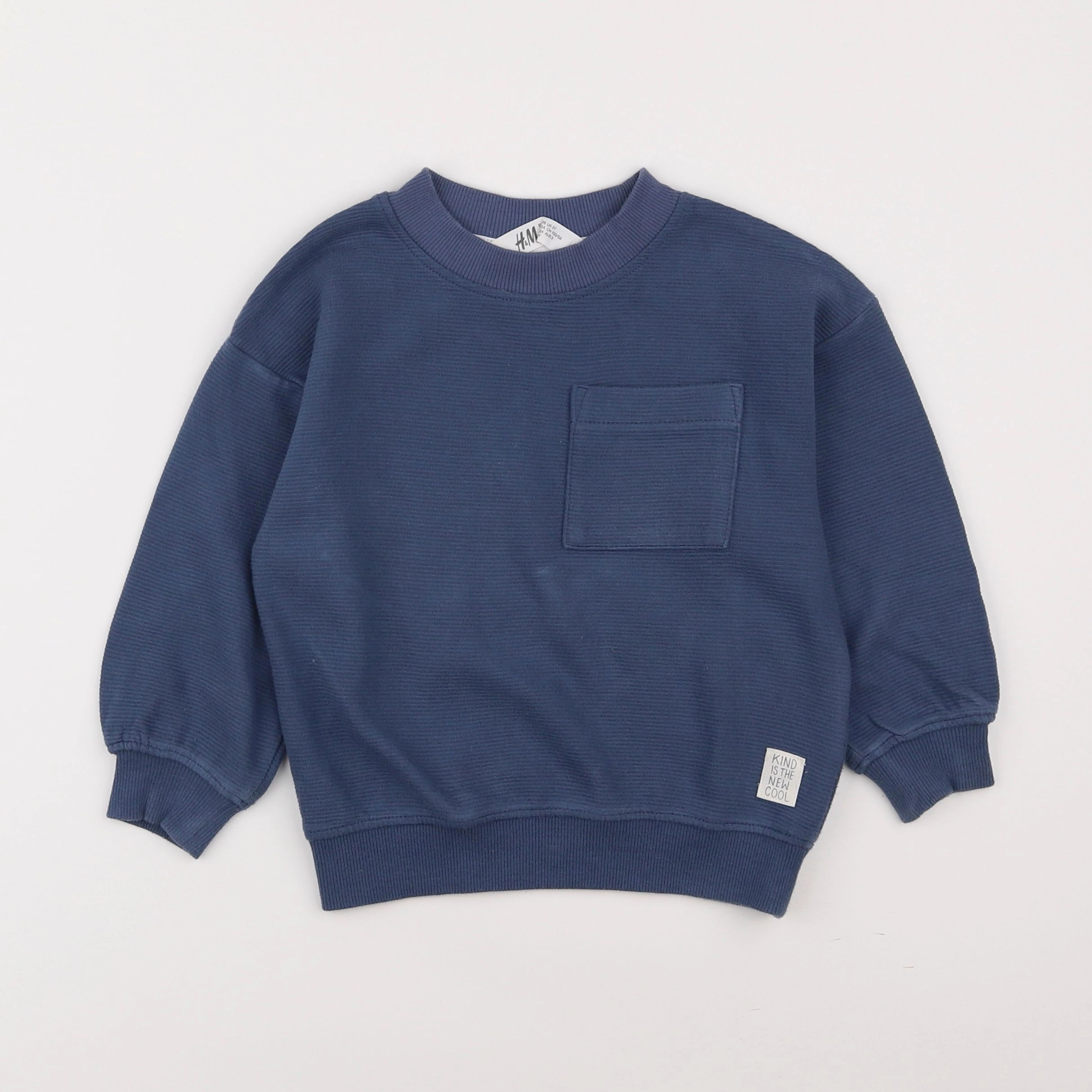 H&M - sweat bleu - 2/3 ans