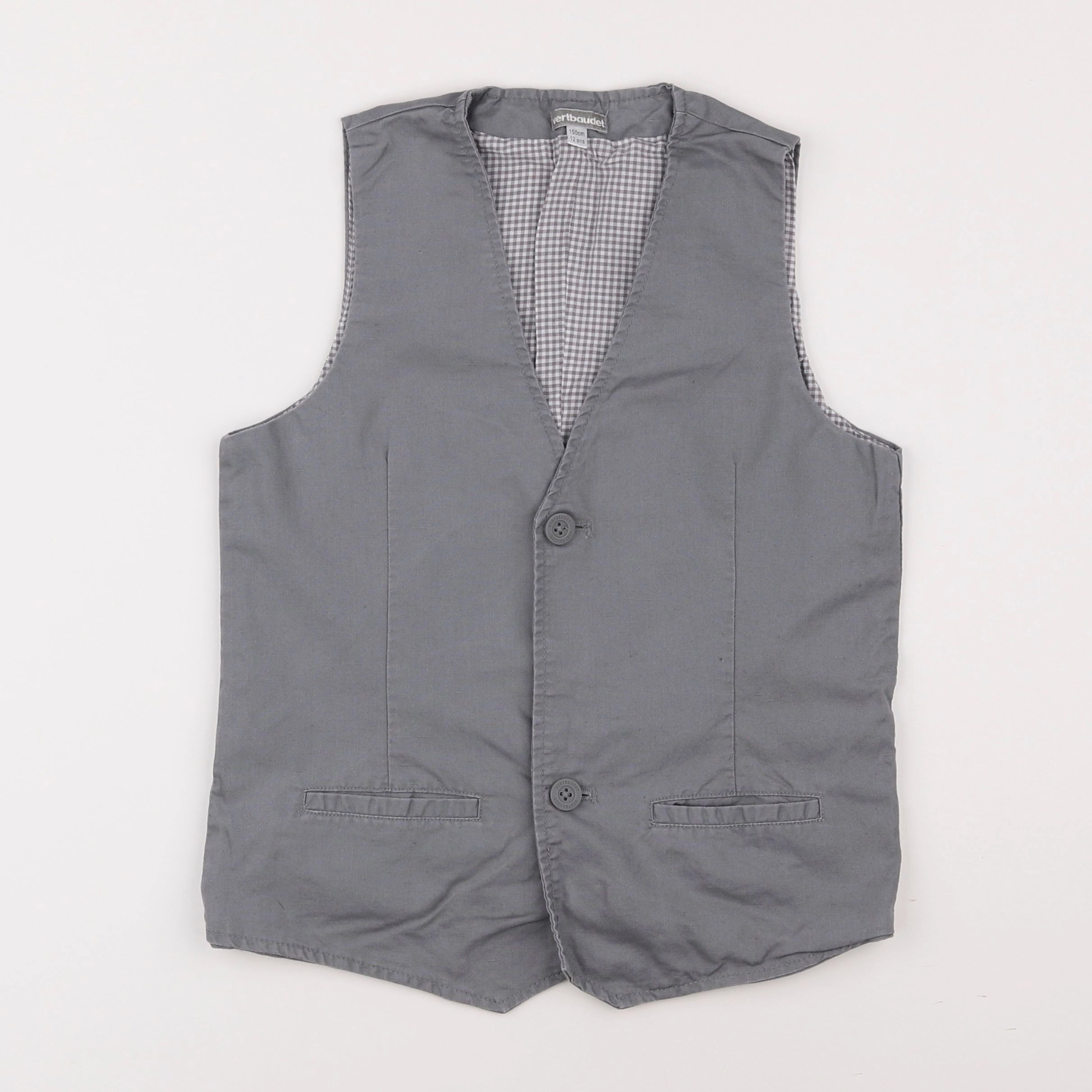 Vertbaudet - gilet gris - 12 ans