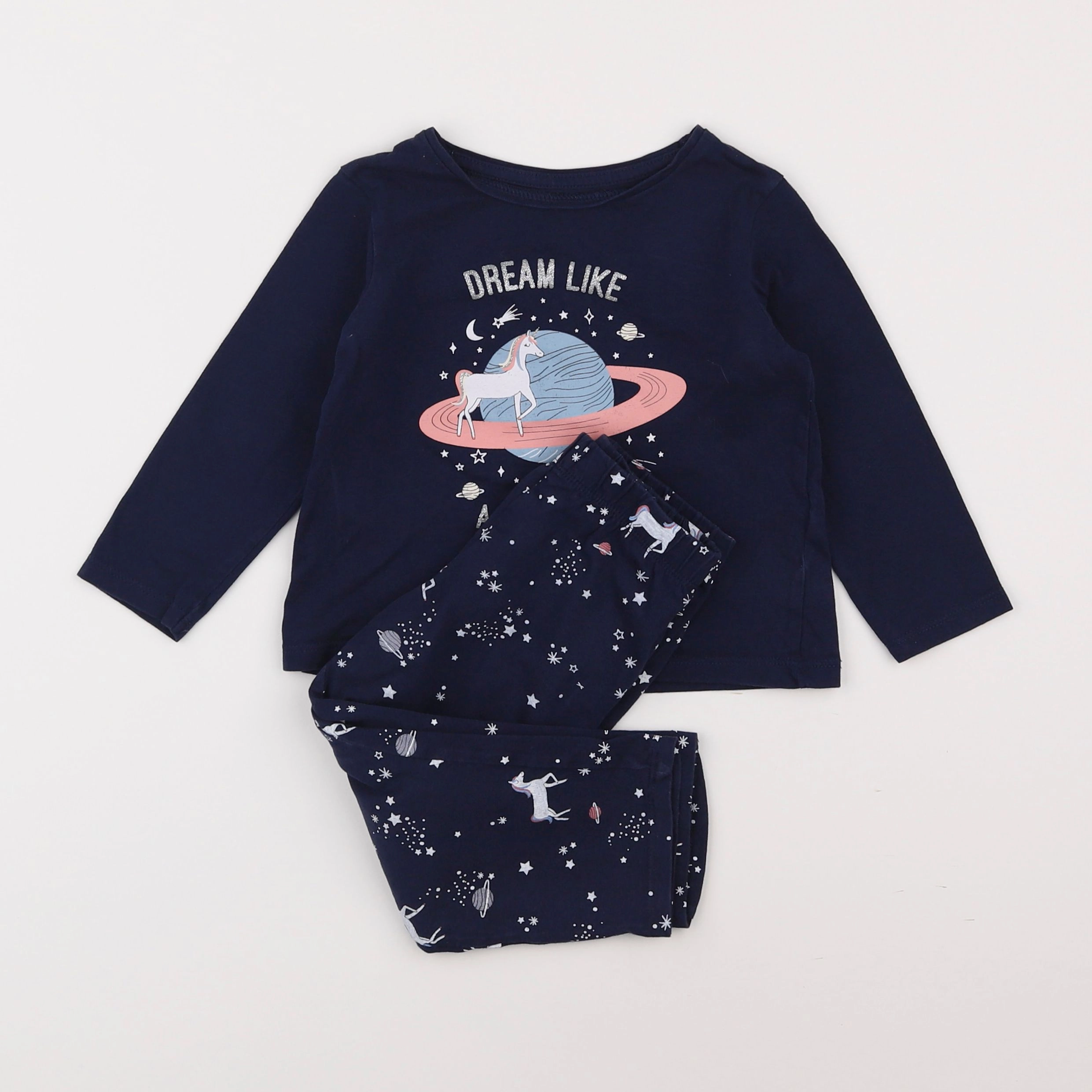 Vertbaudet - pyjama coton bleu - 3 ans