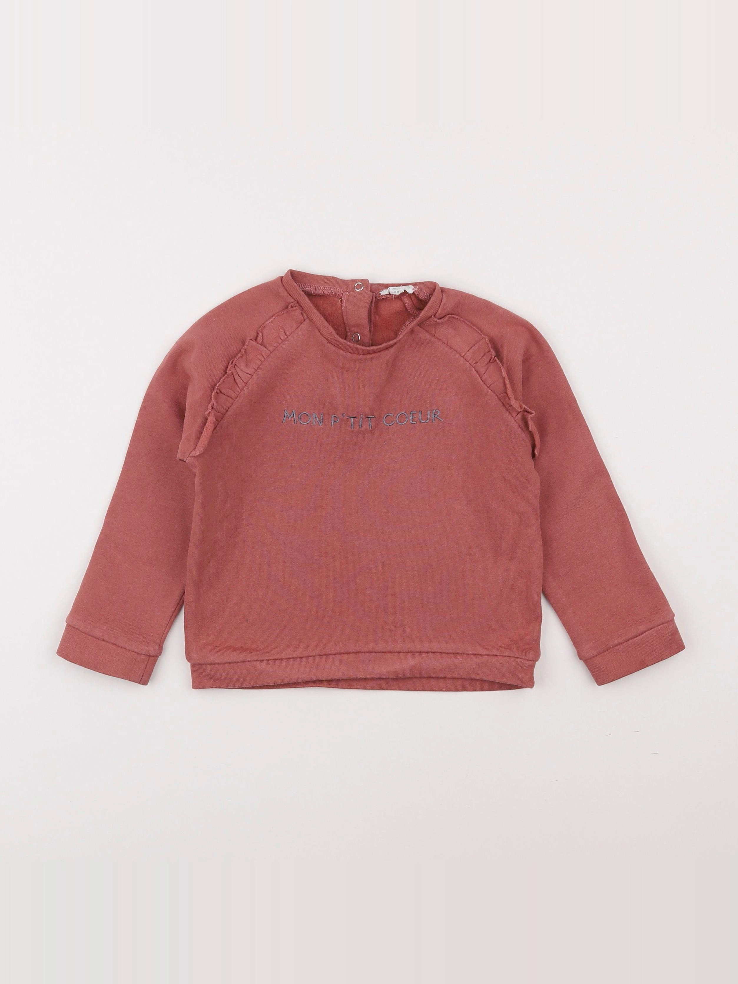 Vertbaudet - sweat rose - 2 ans